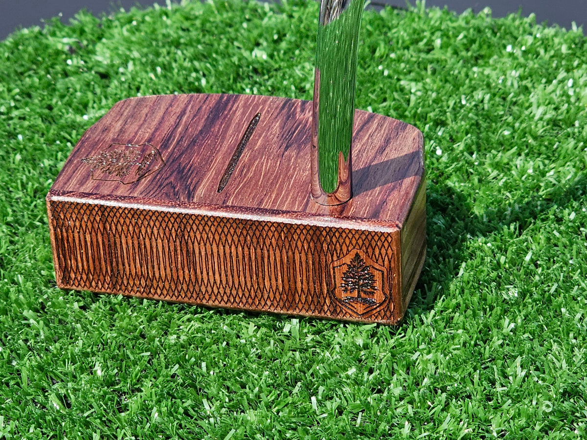 Rosewood grain detail on a TimberTouch exotic wood putter
