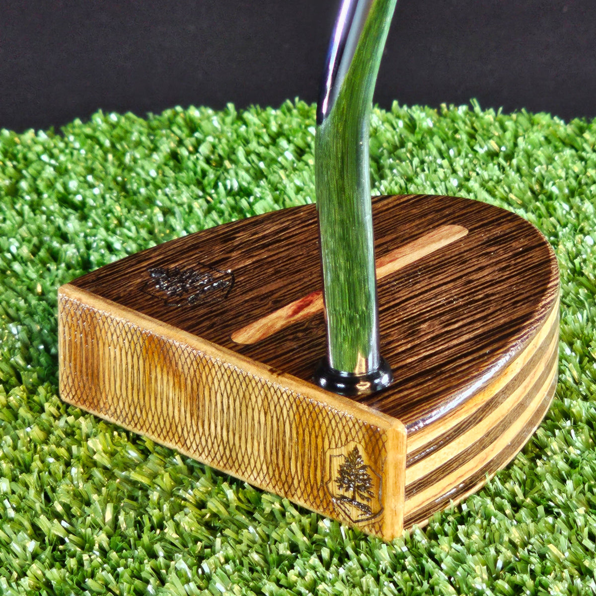 Closely mown golf green grass on a U.S. course