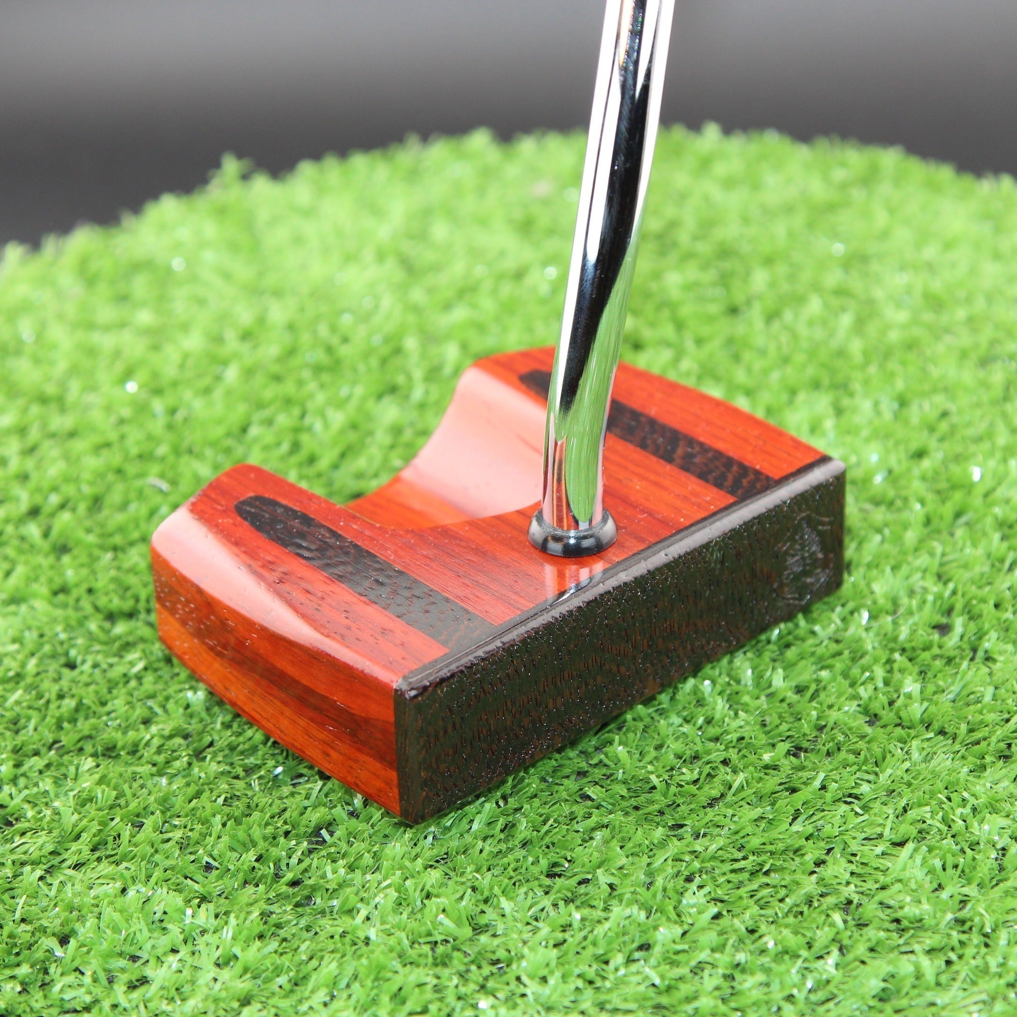 Bloodwood and wenge TimberTouch blade putter heel view