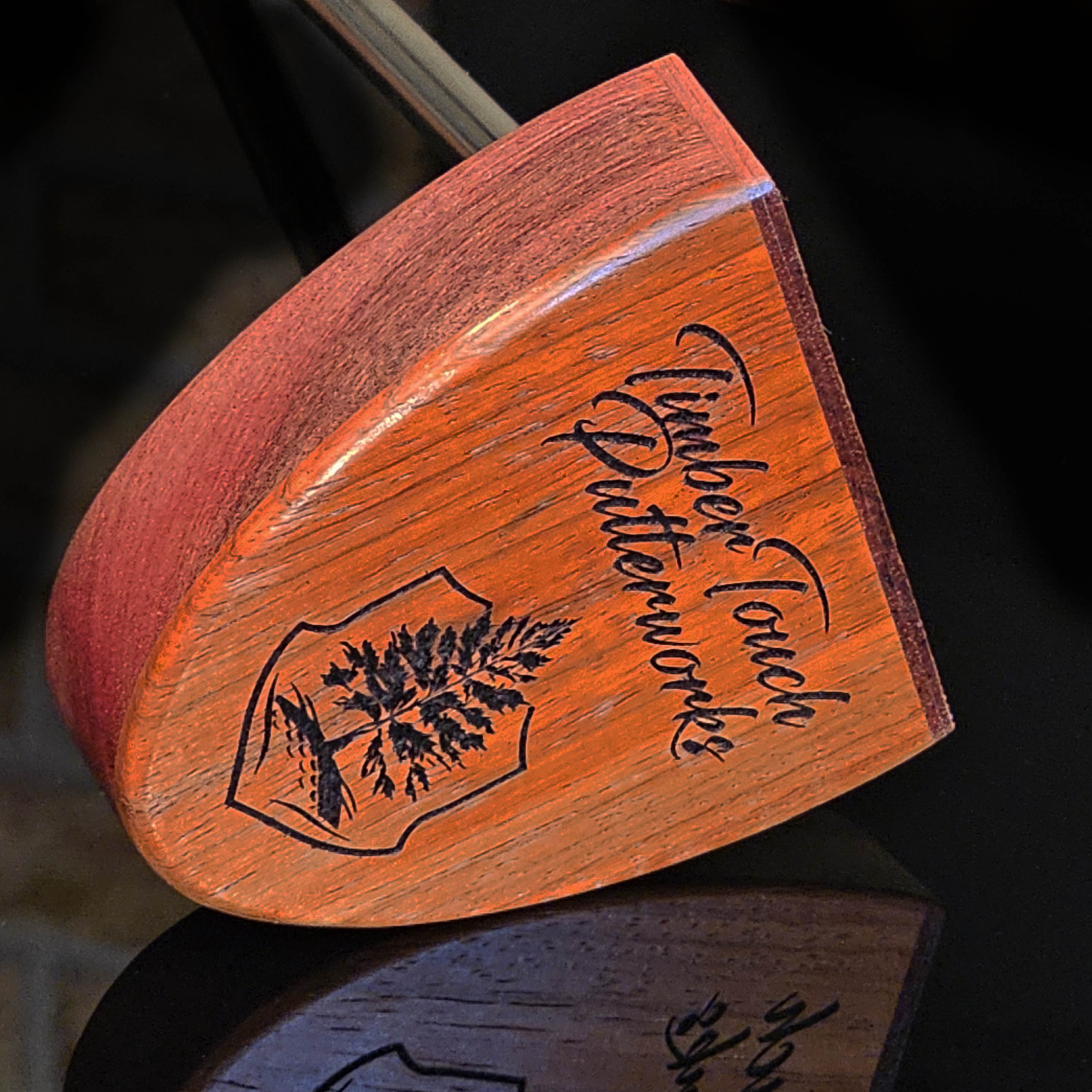 Paduak wood putter with Bloodwood base and face plate