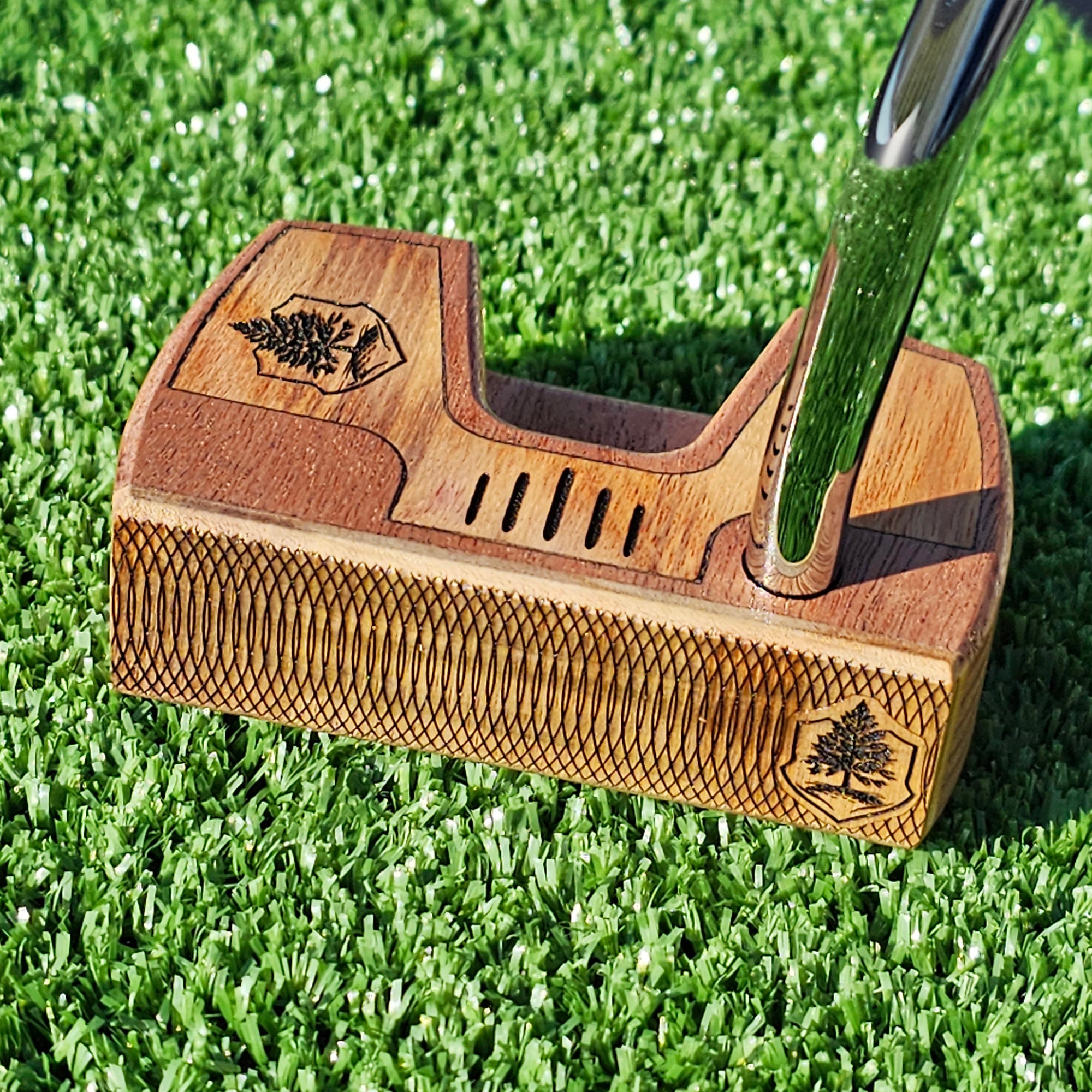 Canarywood and Mahogany Woodrich Regal wood putter Timbertouch