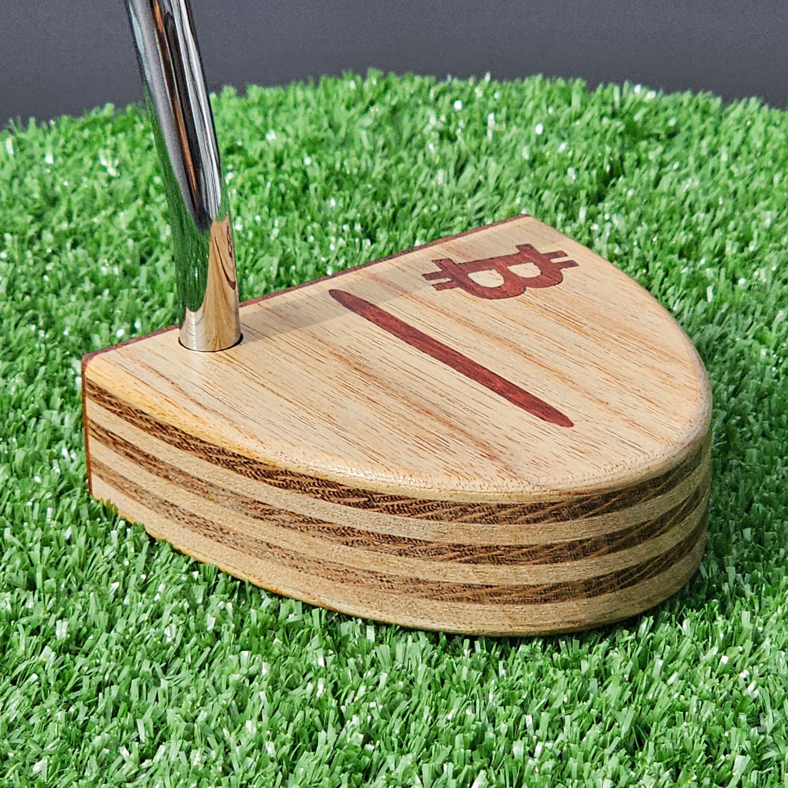 Bitcoin Specialty Canarywood and Padauk wood putter