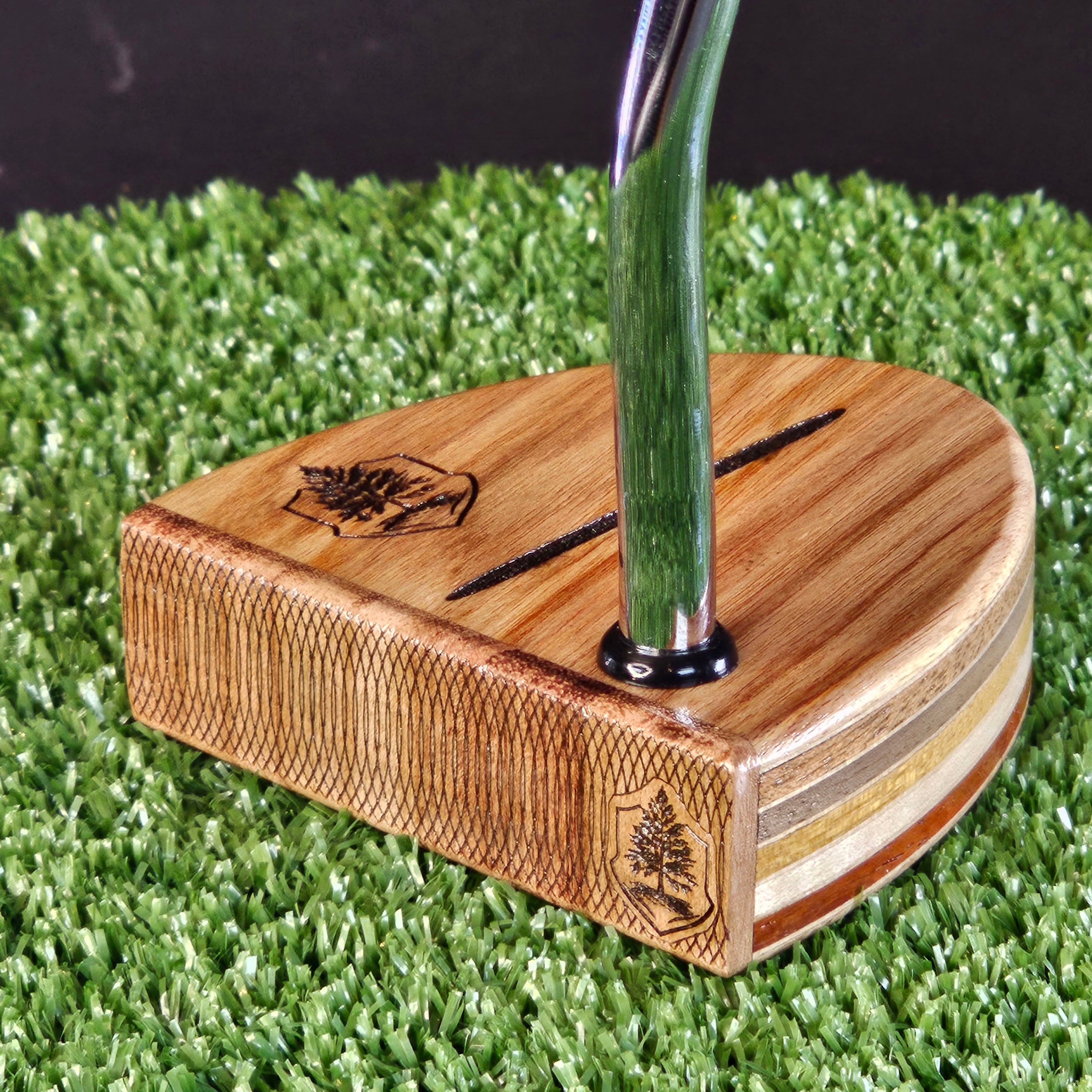 Canarywood and various exotic wood Woodford putter