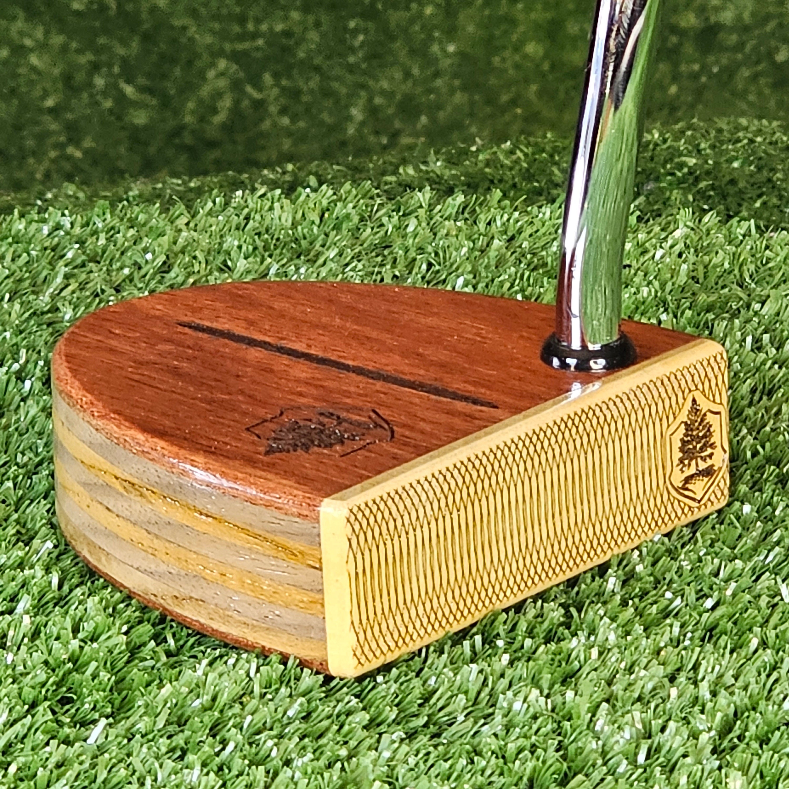 Bloodwood yellowheart exotic wood and layered body Woodford putter