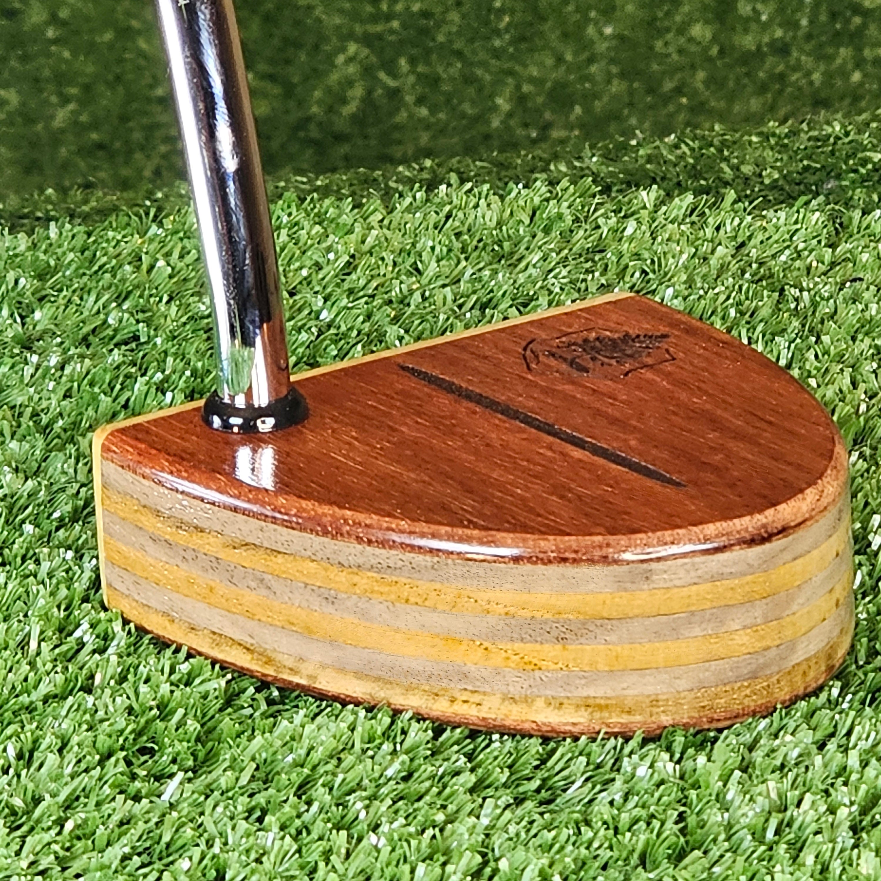 Bloodwood yellowheart exotic wood and layered body Woodford putter