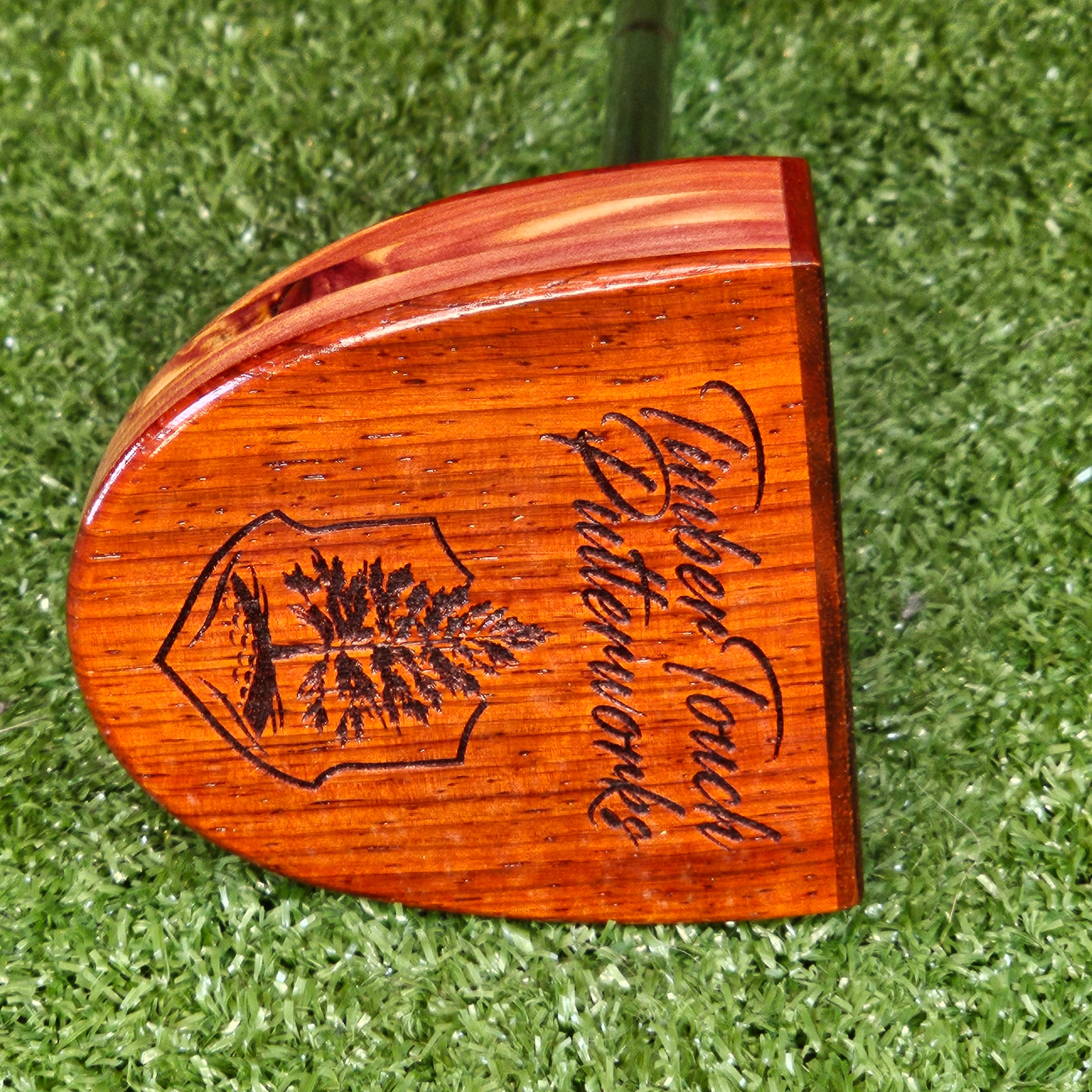 Fatty Style Padauk exotic wood center shaft putter with Red Cedar body