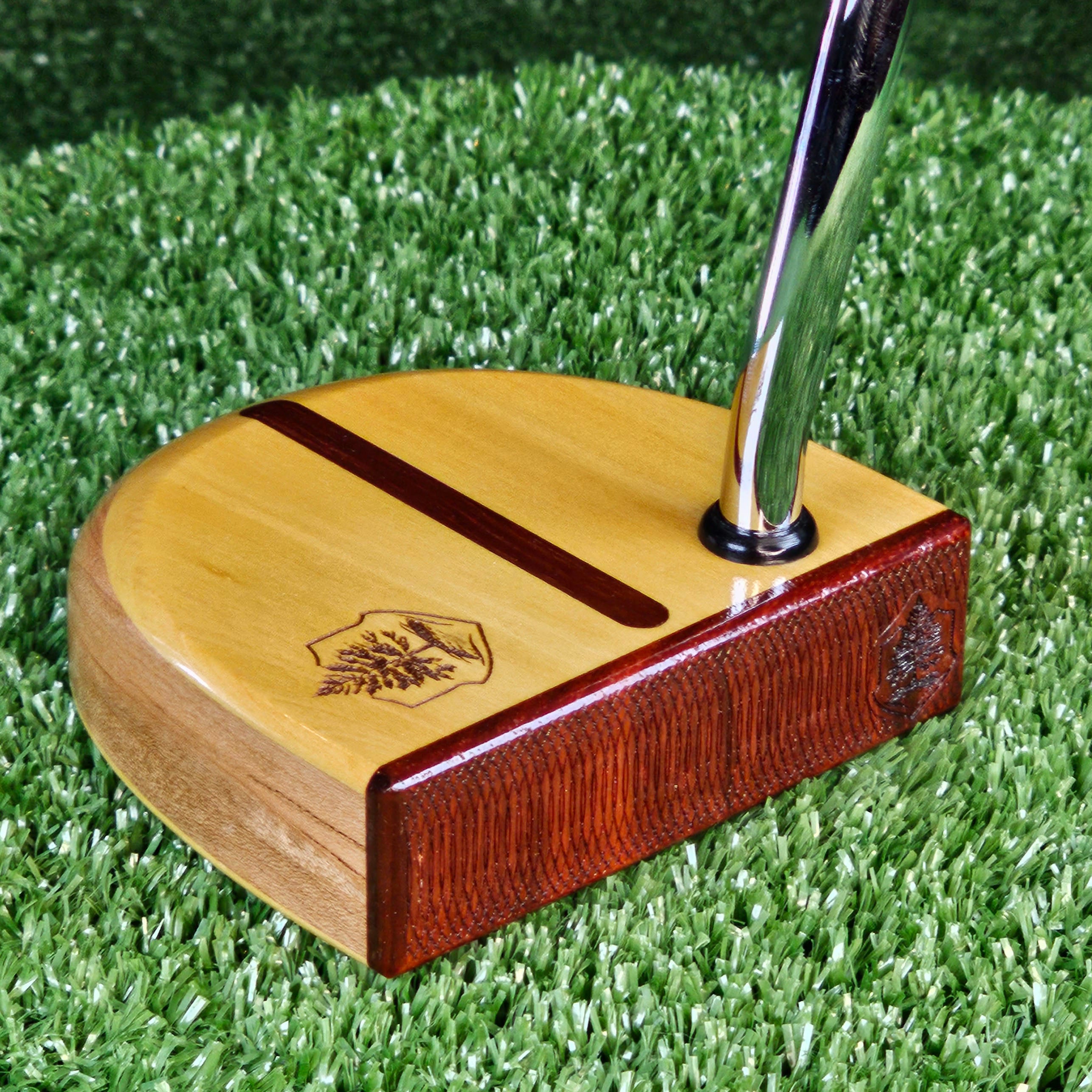 Fatty Style Yellowheart and Walnut with inlay exotic Padauk wood putter