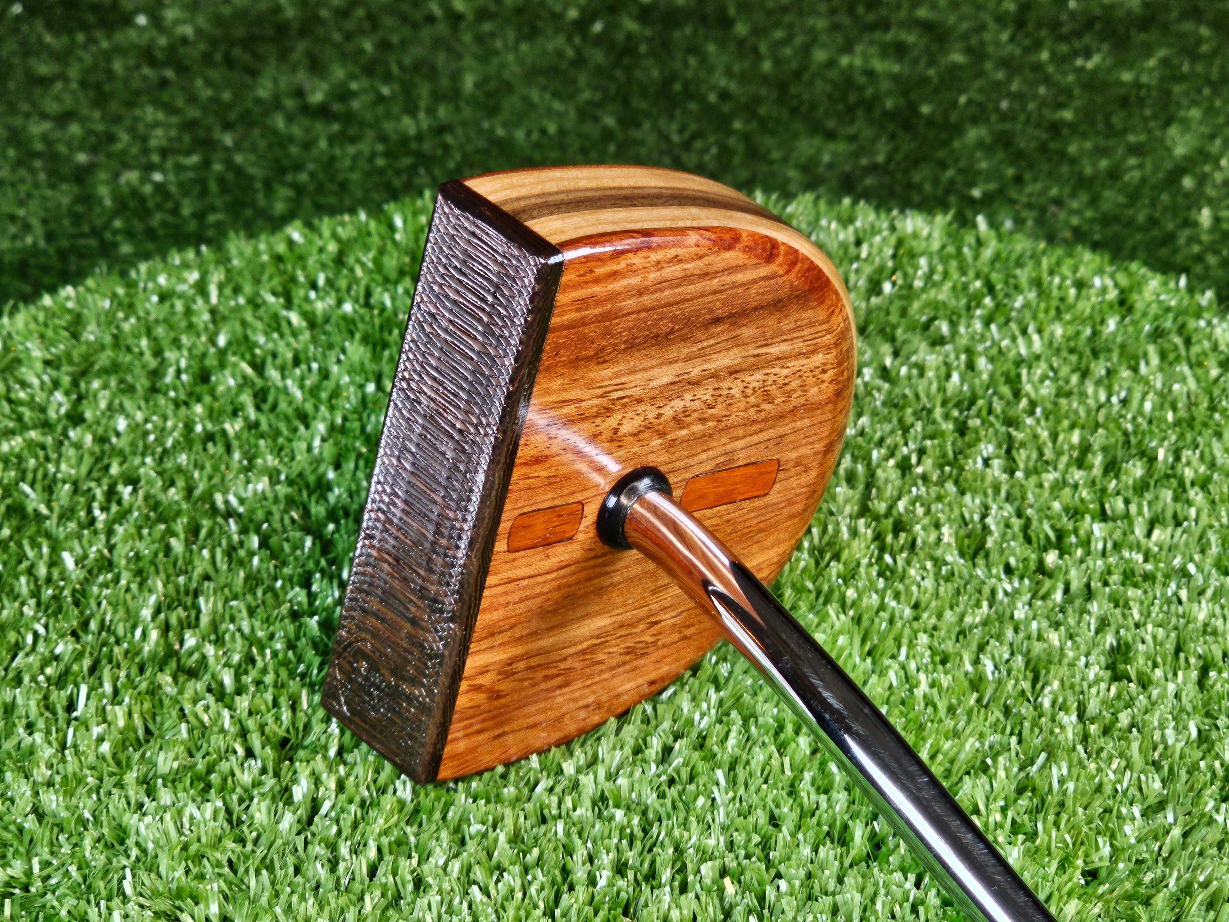 Fatty Style Tigerwood exotic wood center shaft putter with Cherry and Walnut body