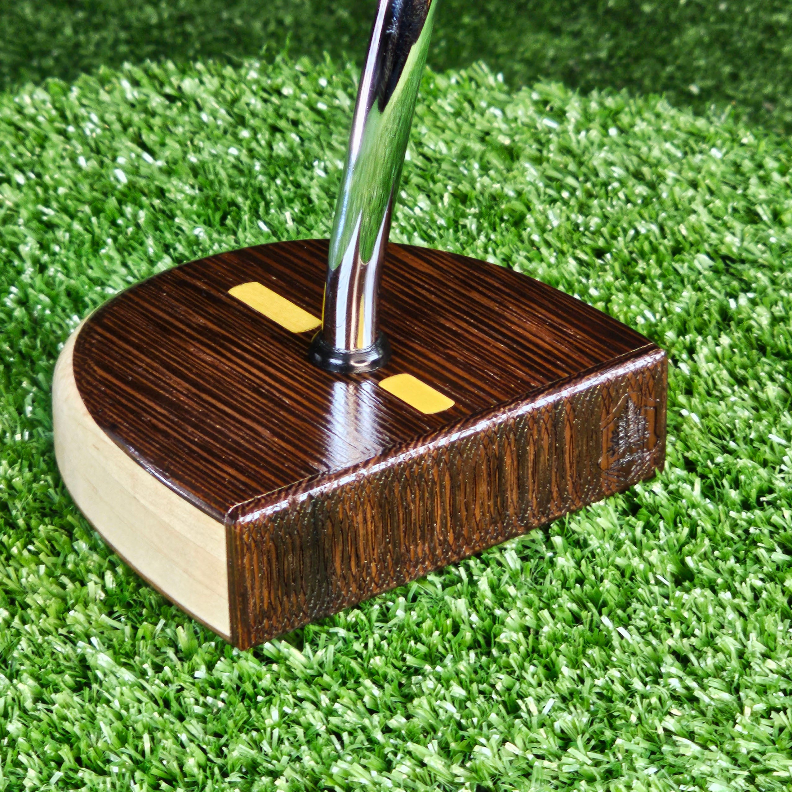 Fatty Style Wenge exotic wood center shaft putter with Curly Maple body