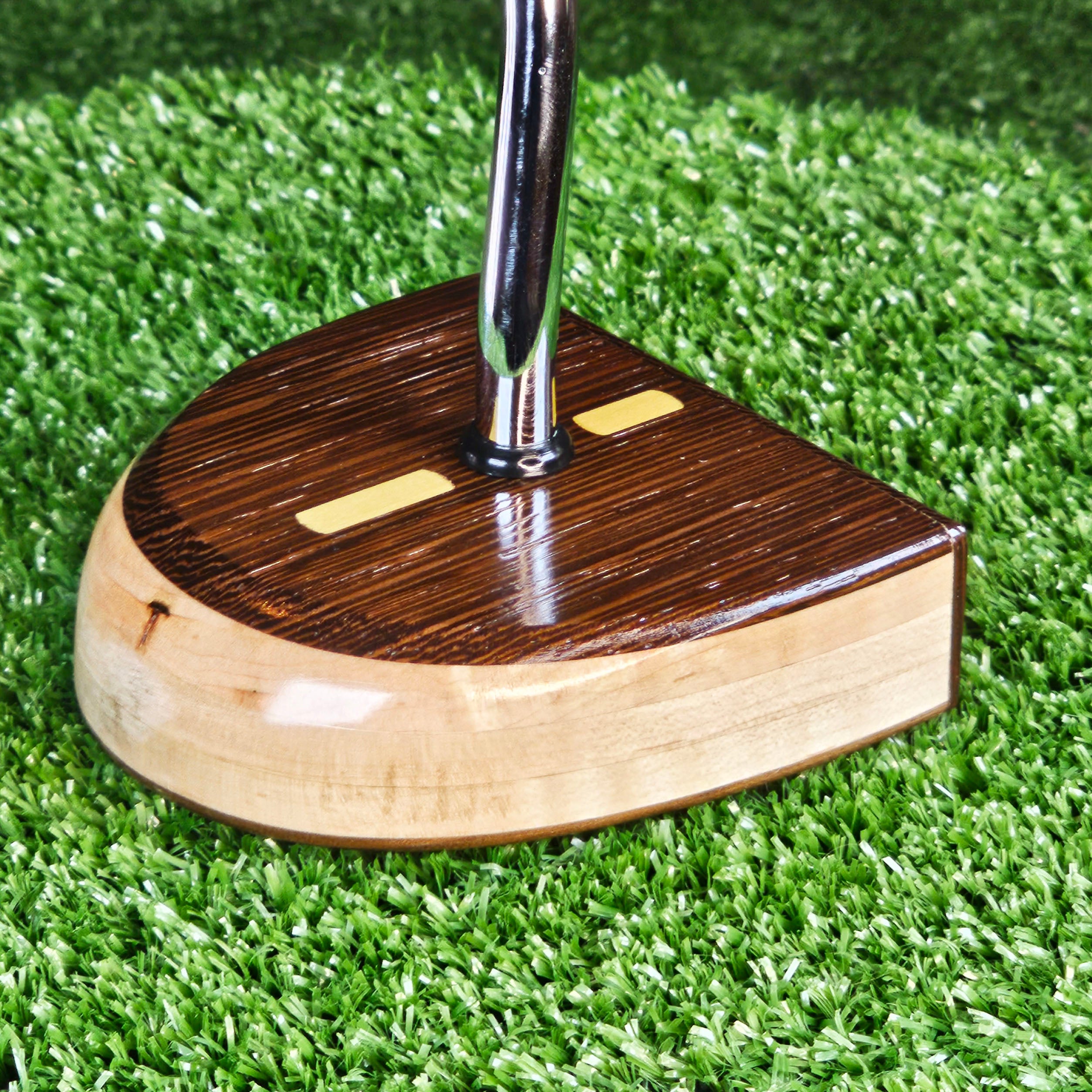 Fatty Style Wenge exotic wood center shaft putter with Curly Maple body