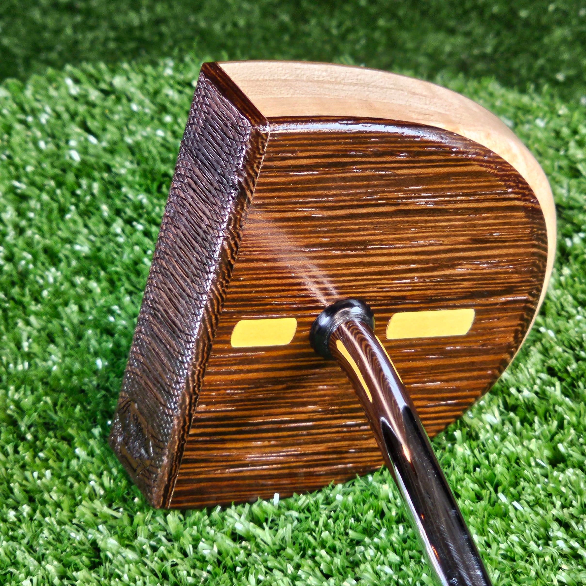 Fatty Style Wenge exotic wood center shaft putter with Curly Maple body