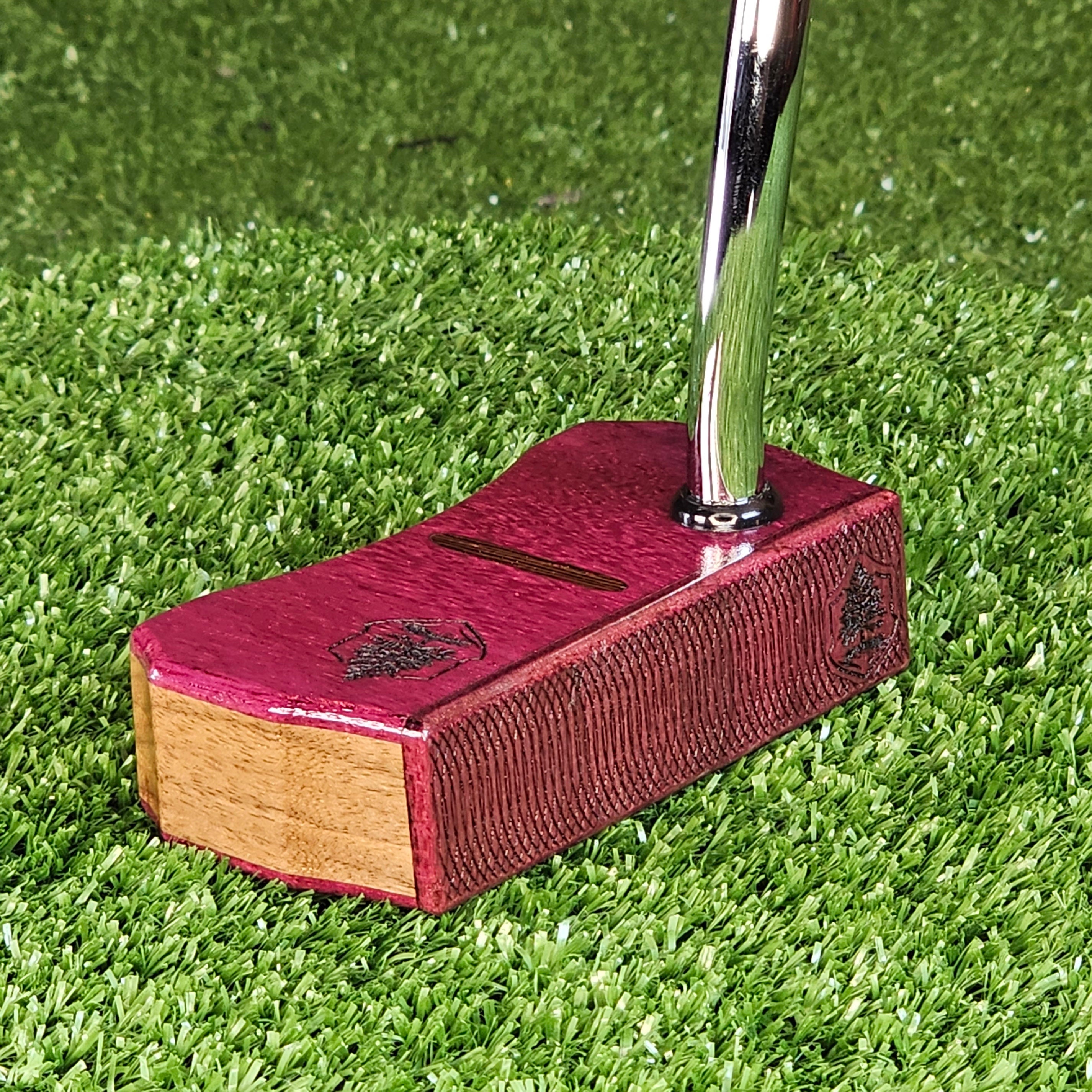 Exotic wood putter Purpleheart and Walnut Bladewood II putter