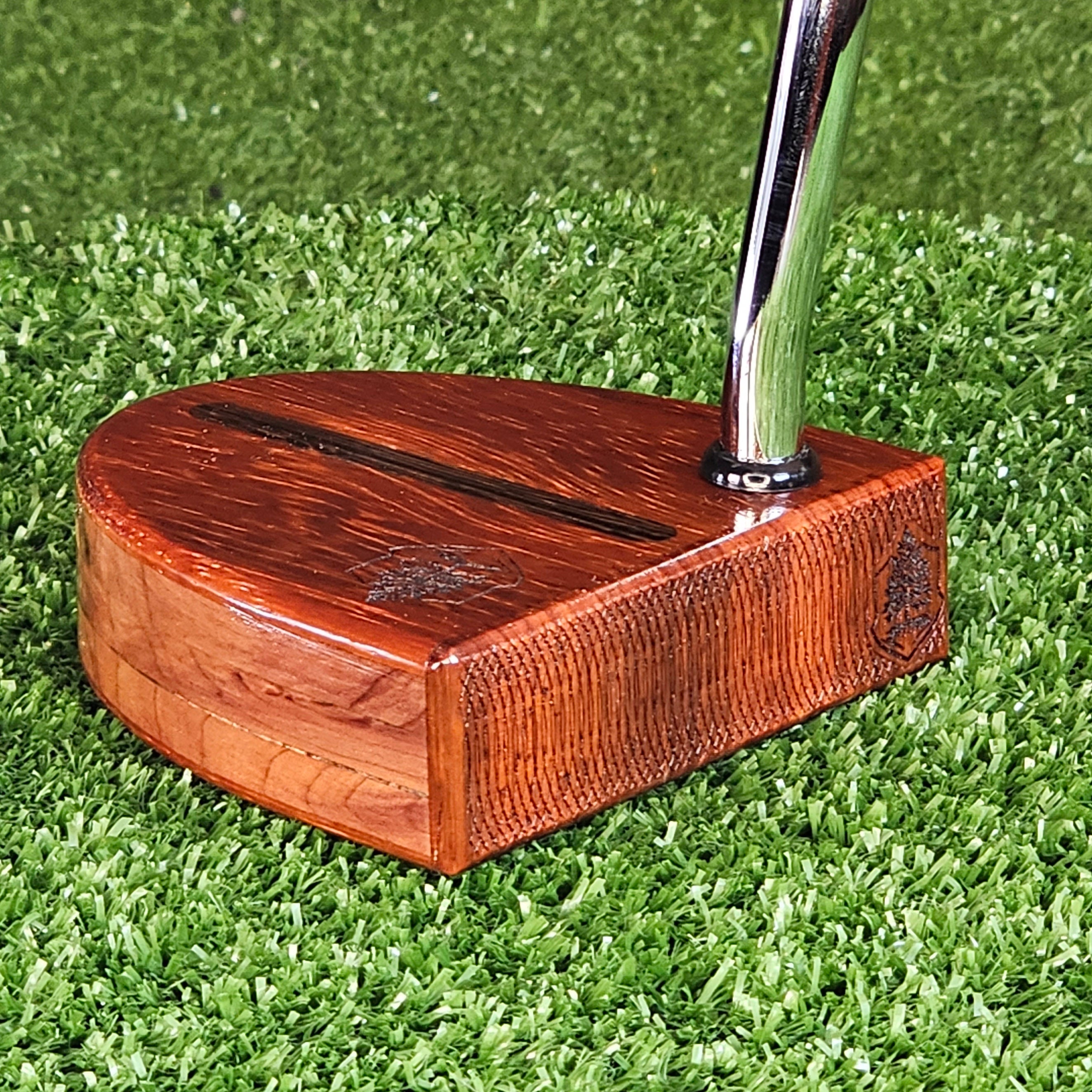 Padauk exotic wood putter with Red Cedar body Woodford golf putter
