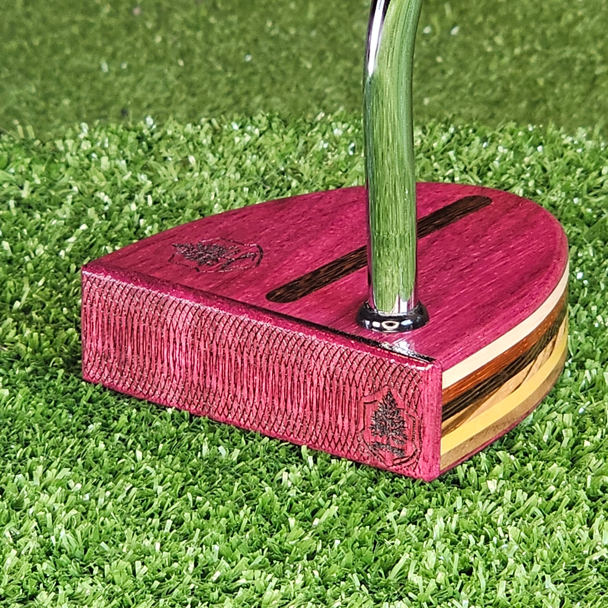 Purpleheart and various exotic wood putter woodford style golf putter
