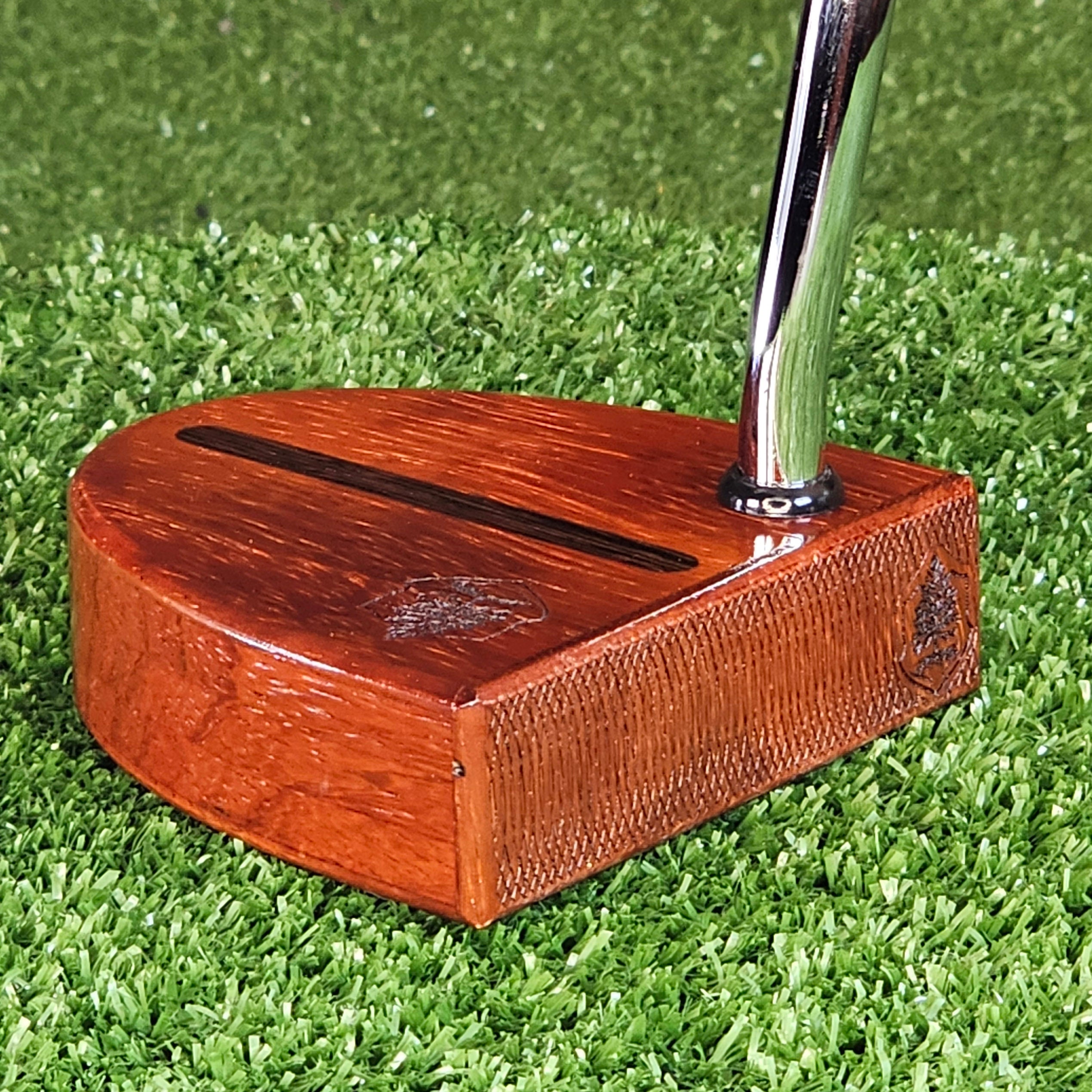 Padauk exotic wood putter Woodford style spectacular deep red