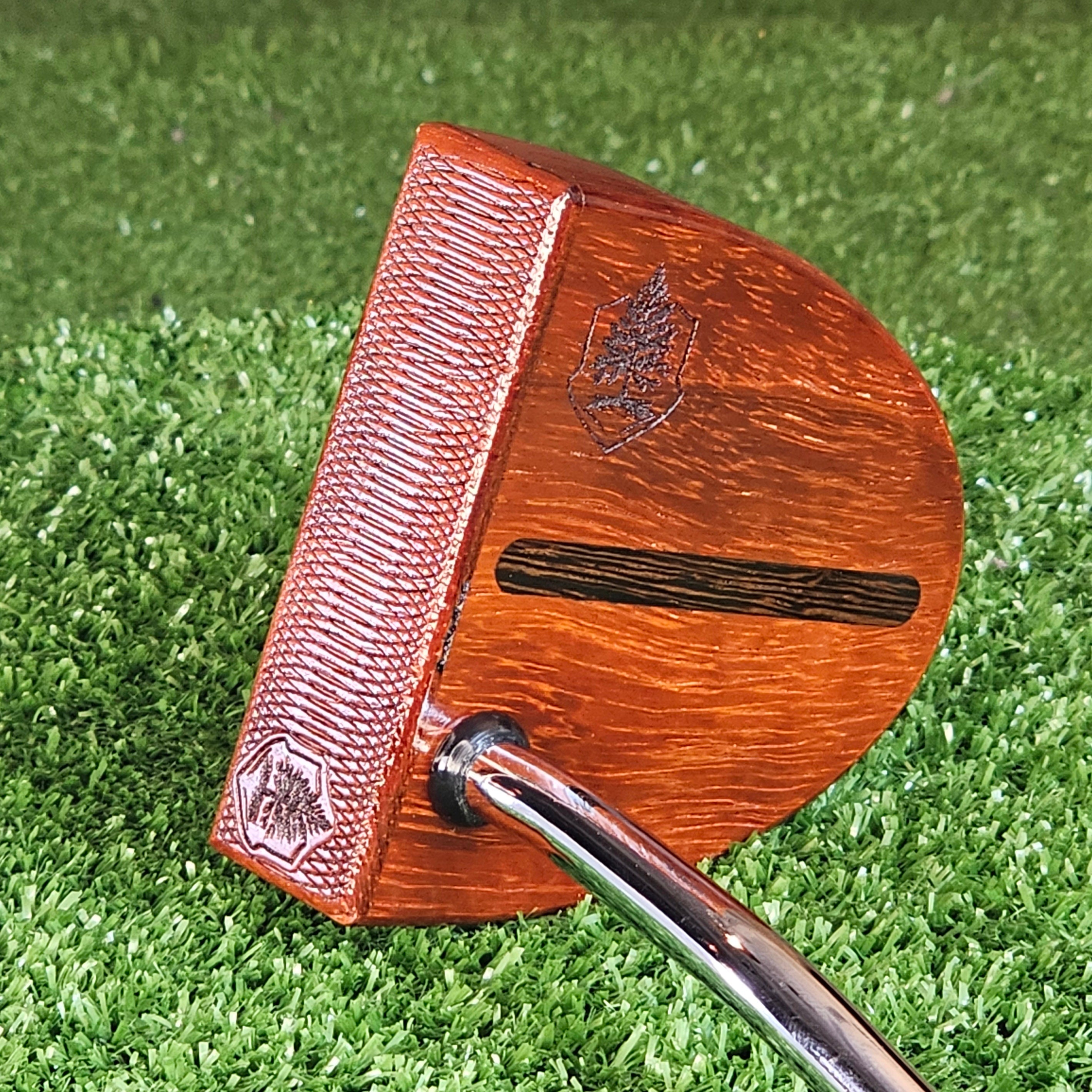 Padauk exotic wood putter Woodford style spectacular deep red