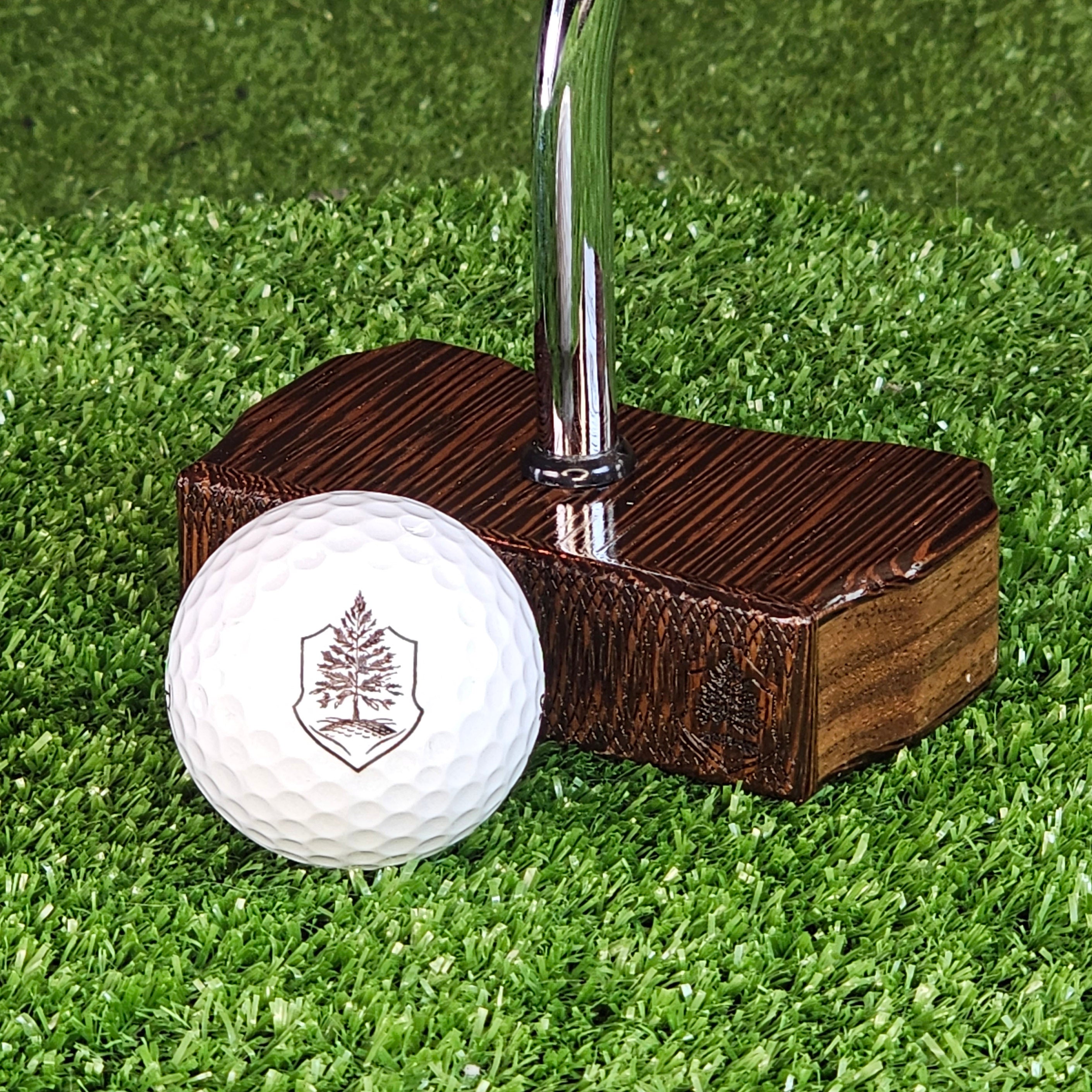 Wenge and walnut exotic wood golf putter center shaft Bladewood style