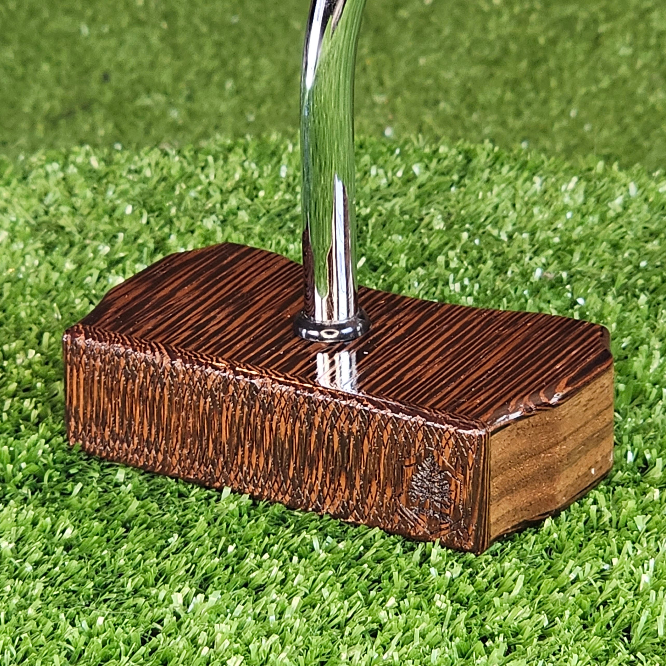 Wenge and walnut exotic wood golf putter center shaft Bladewood style