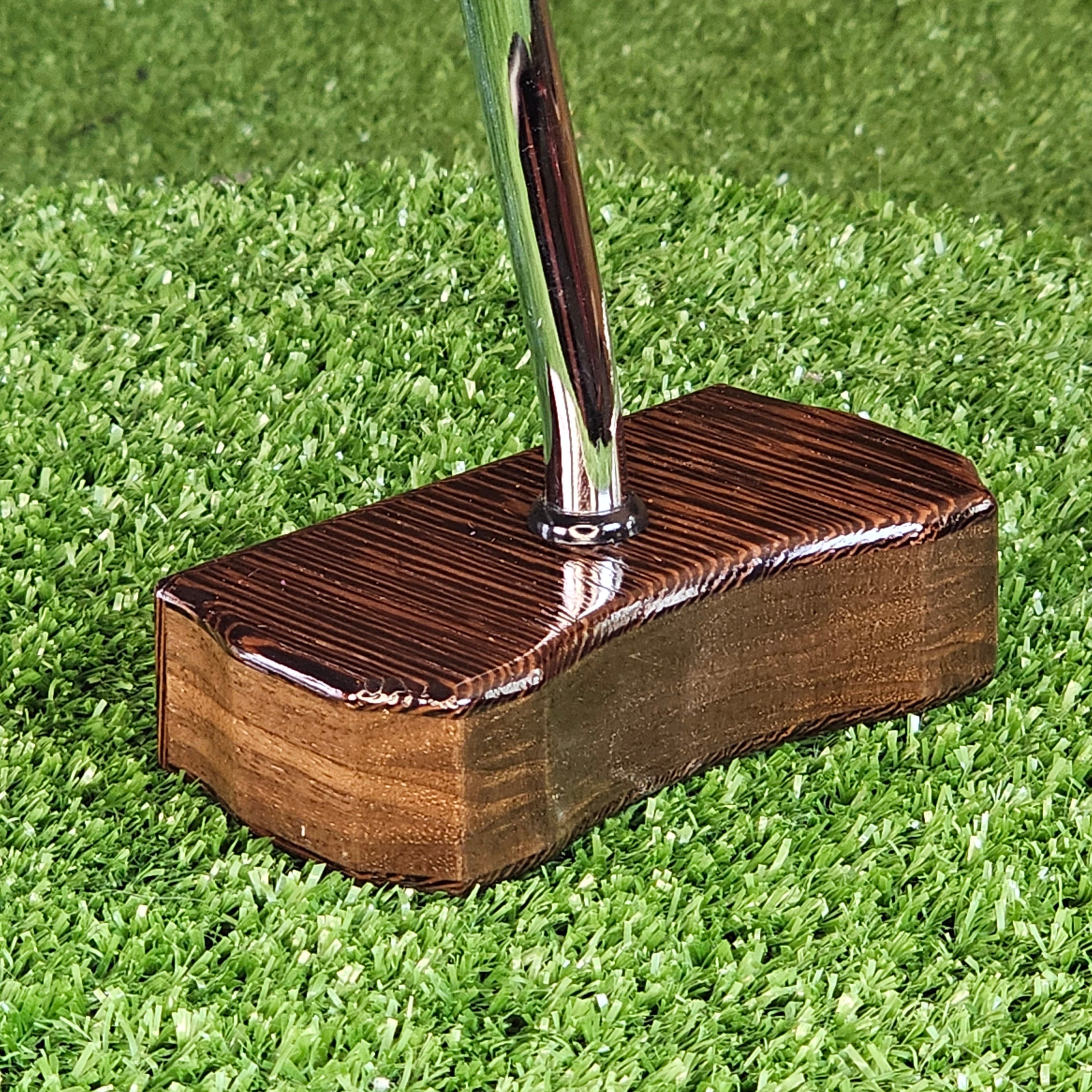 Wenge and walnut exotic wood golf putter center shaft Bladewood style