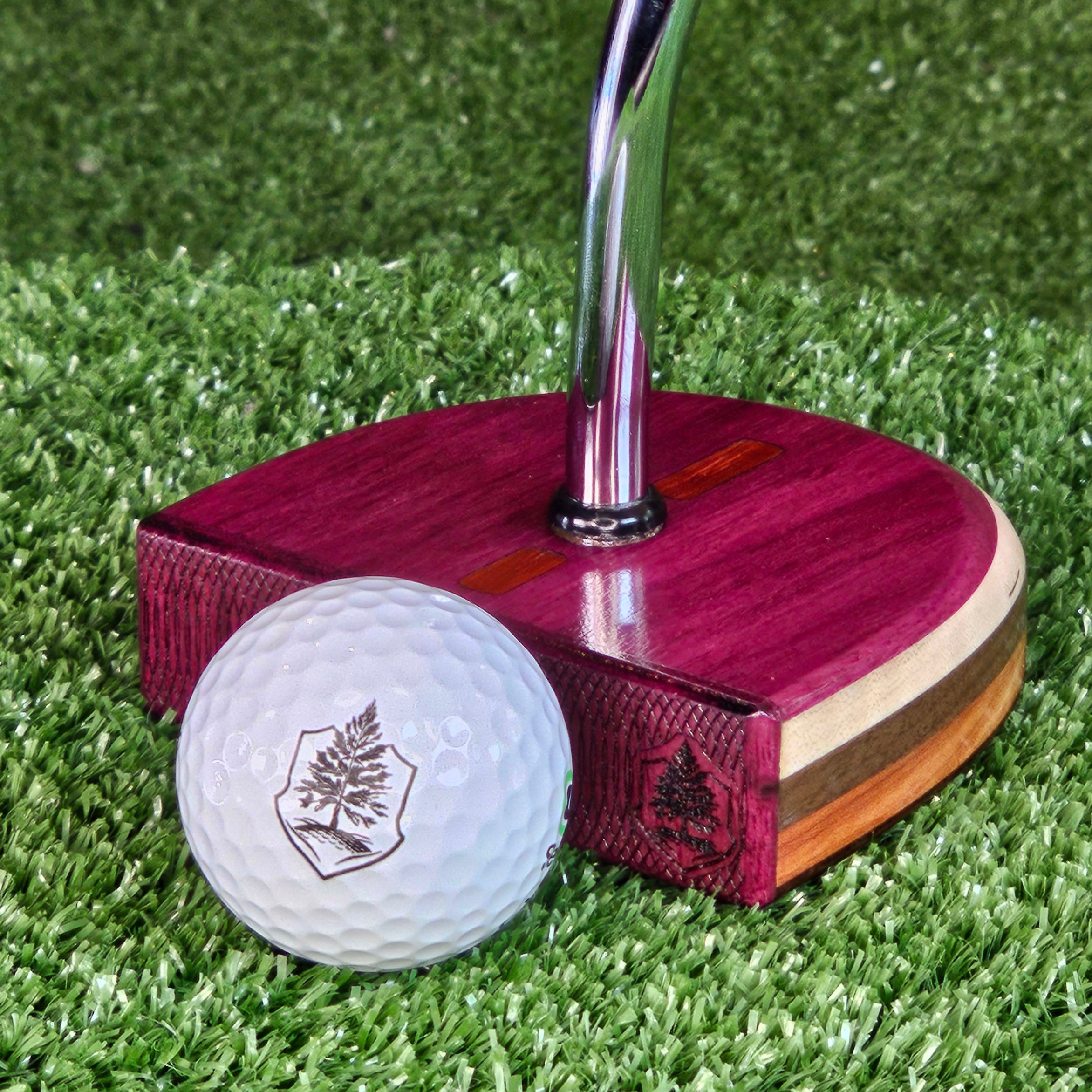 Exotic Purpleheart wood center shaft putter FATTY style