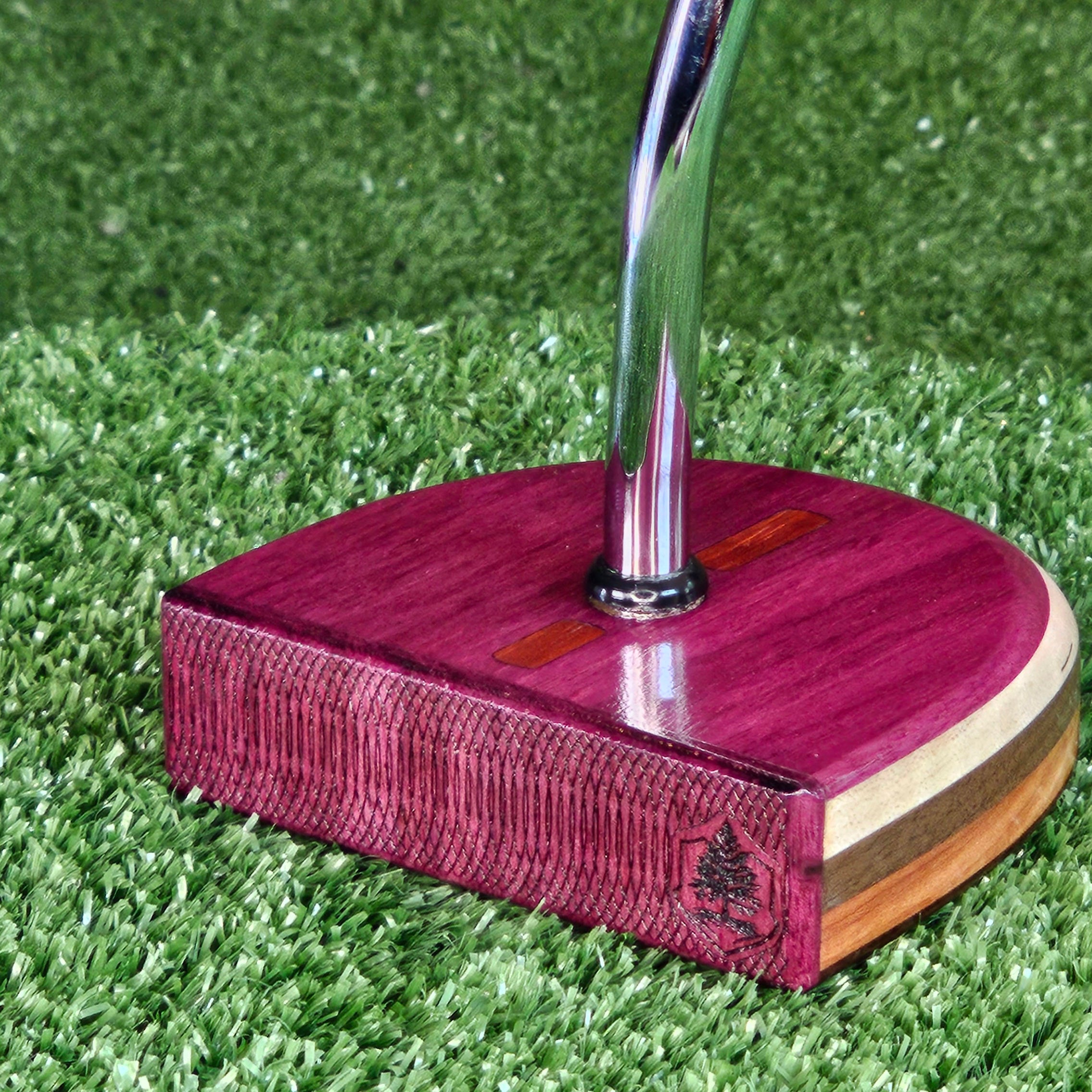 Exotic Purpleheart wood center shaft putter FATTY style
