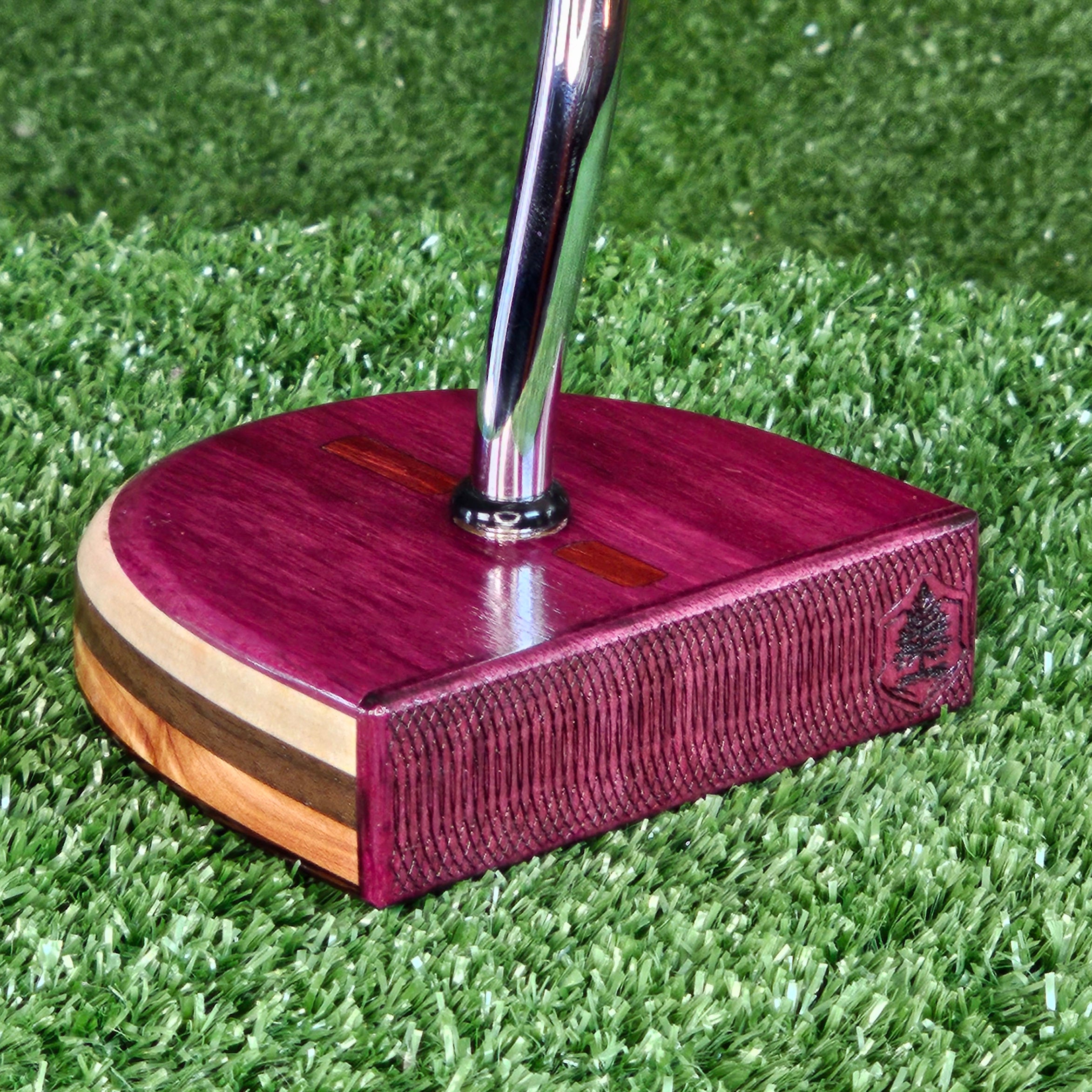 Exotic Purpleheart wood center shaft putter FATTY style