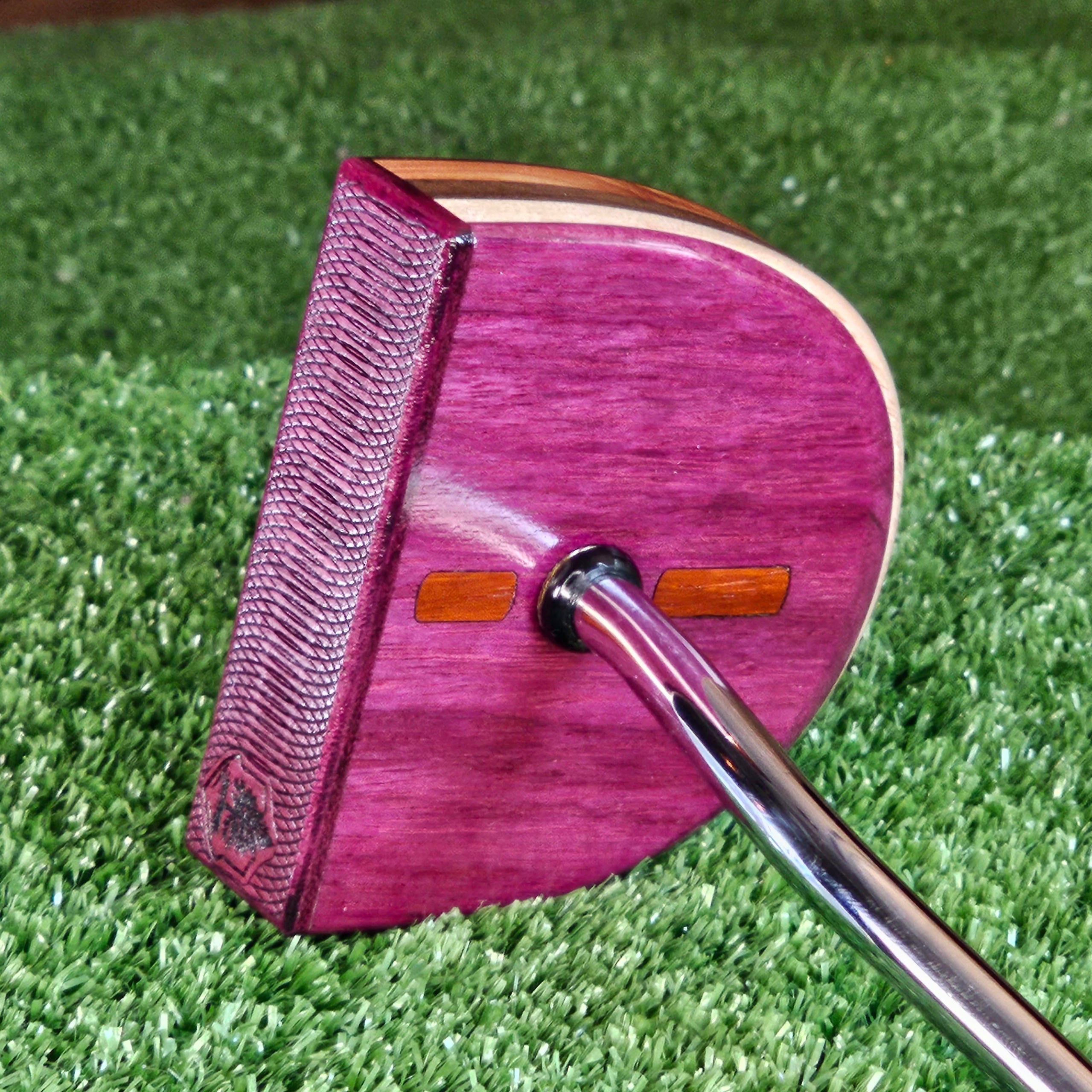Exotic Purpleheart wood center shaft putter FATTY style