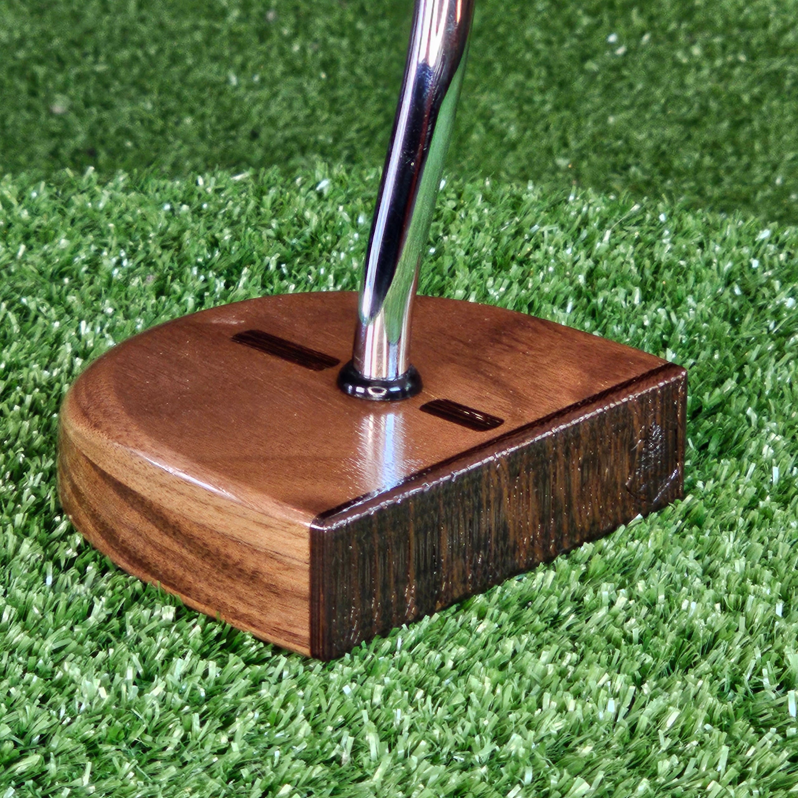 Walnut and Exotic Wenge wood center shaft putter FATTY style