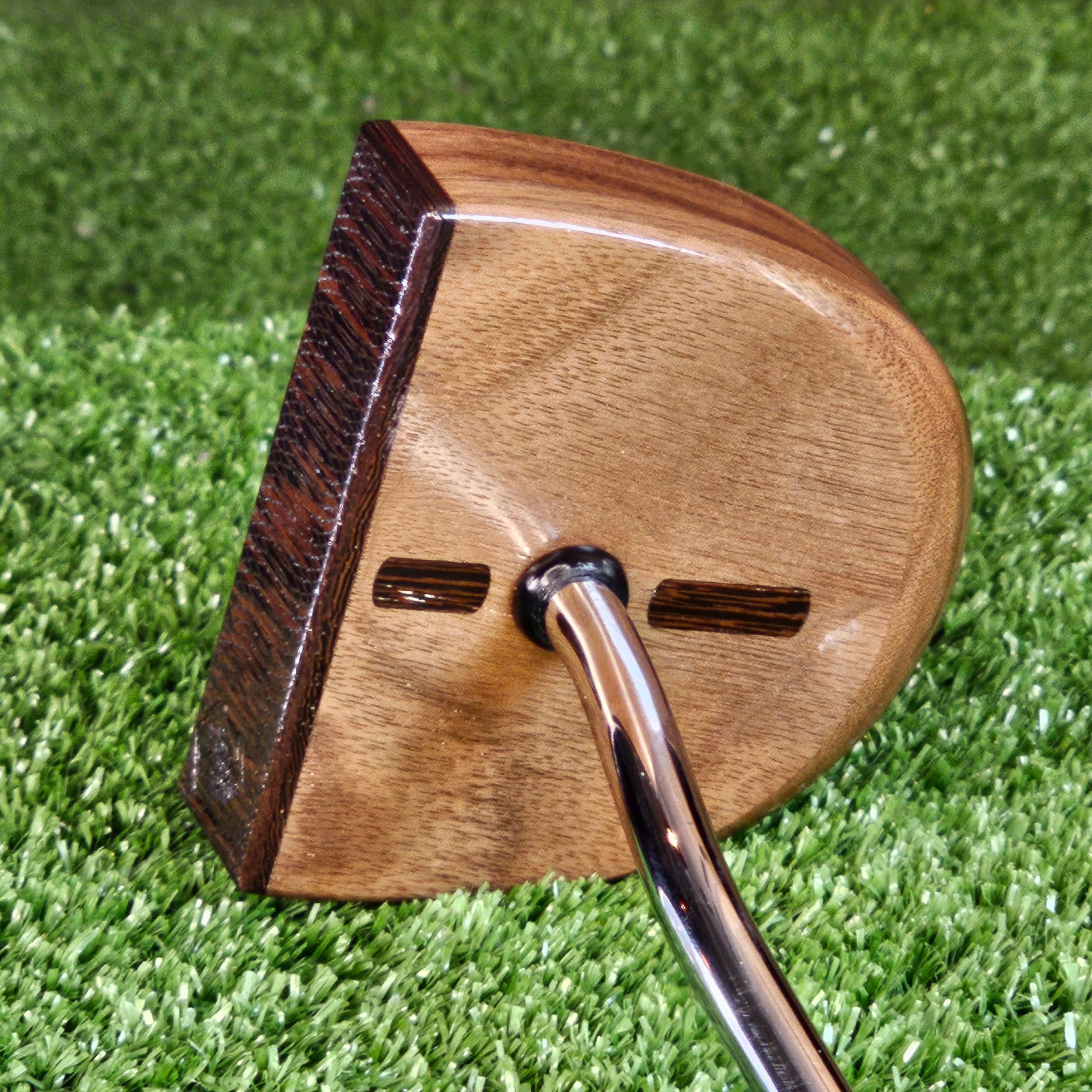 Walnut and Exotic Wenge wood center shaft putter FATTY style