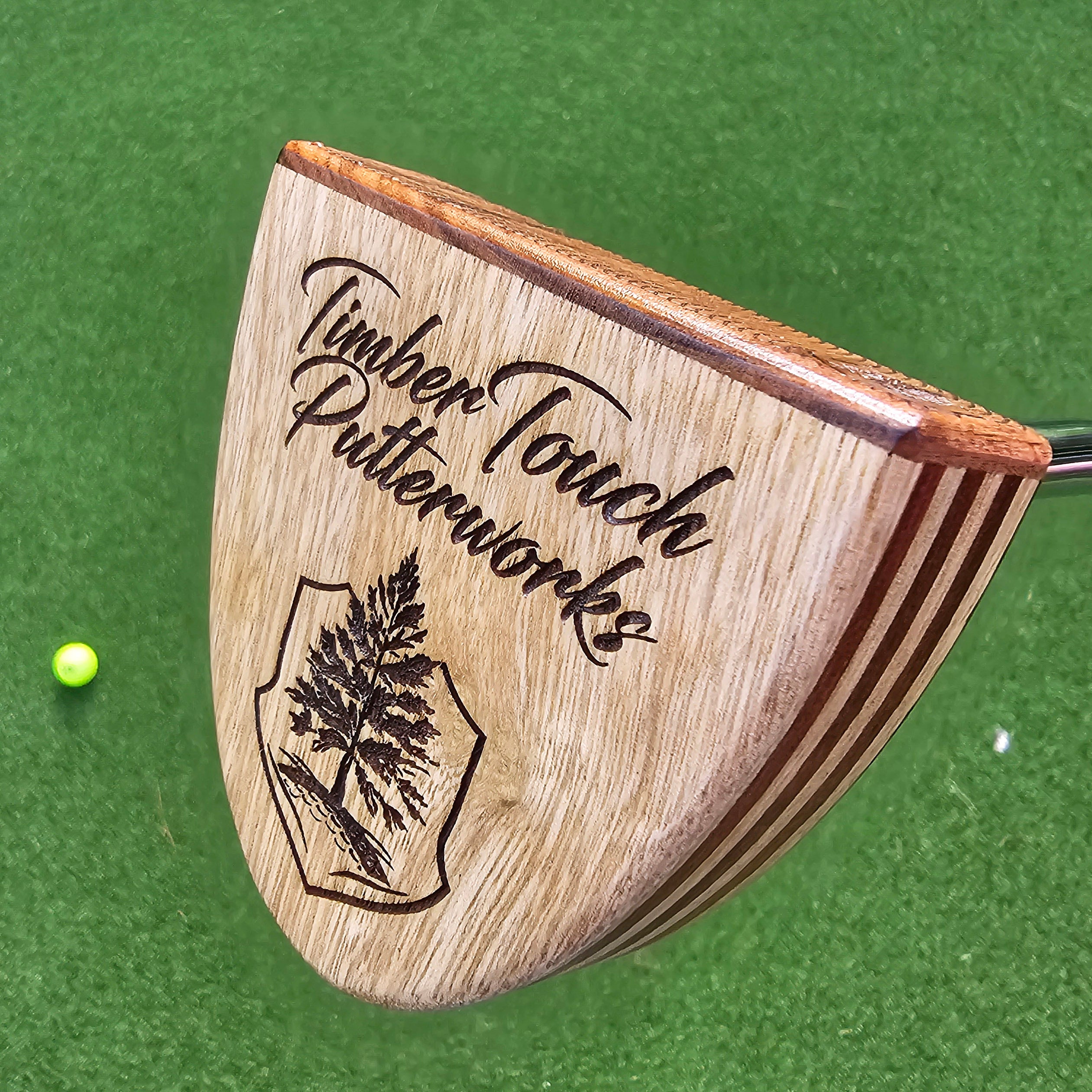 Wenge exotic wood putter with Padauk and White Limba inlay