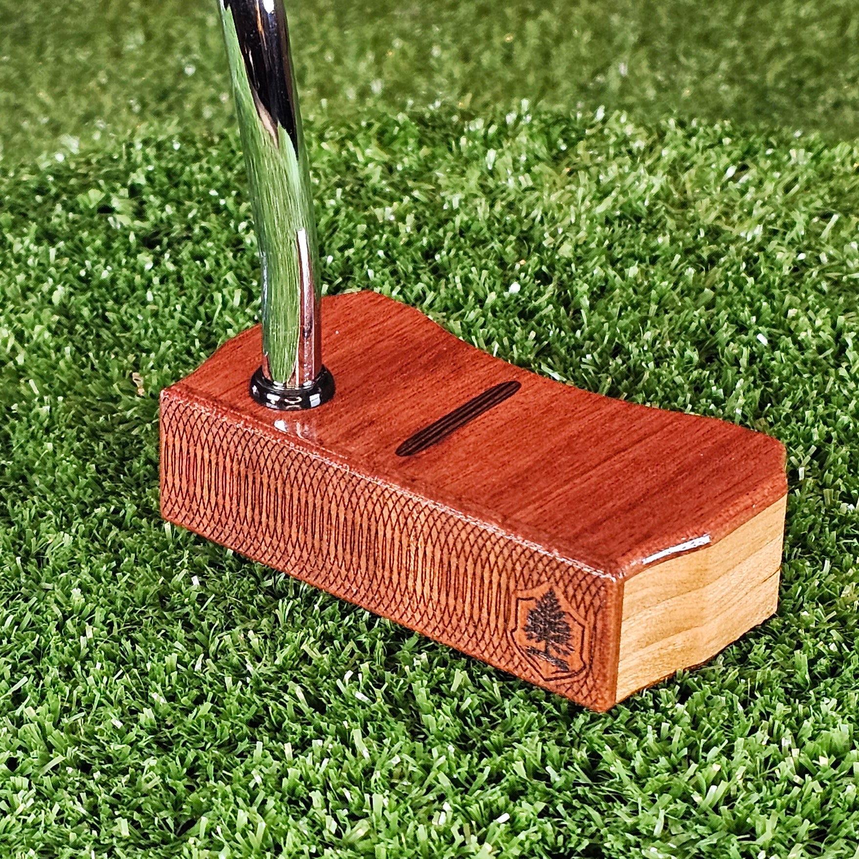 Tigerwood and Red Oak Blade wood putter LEFTY