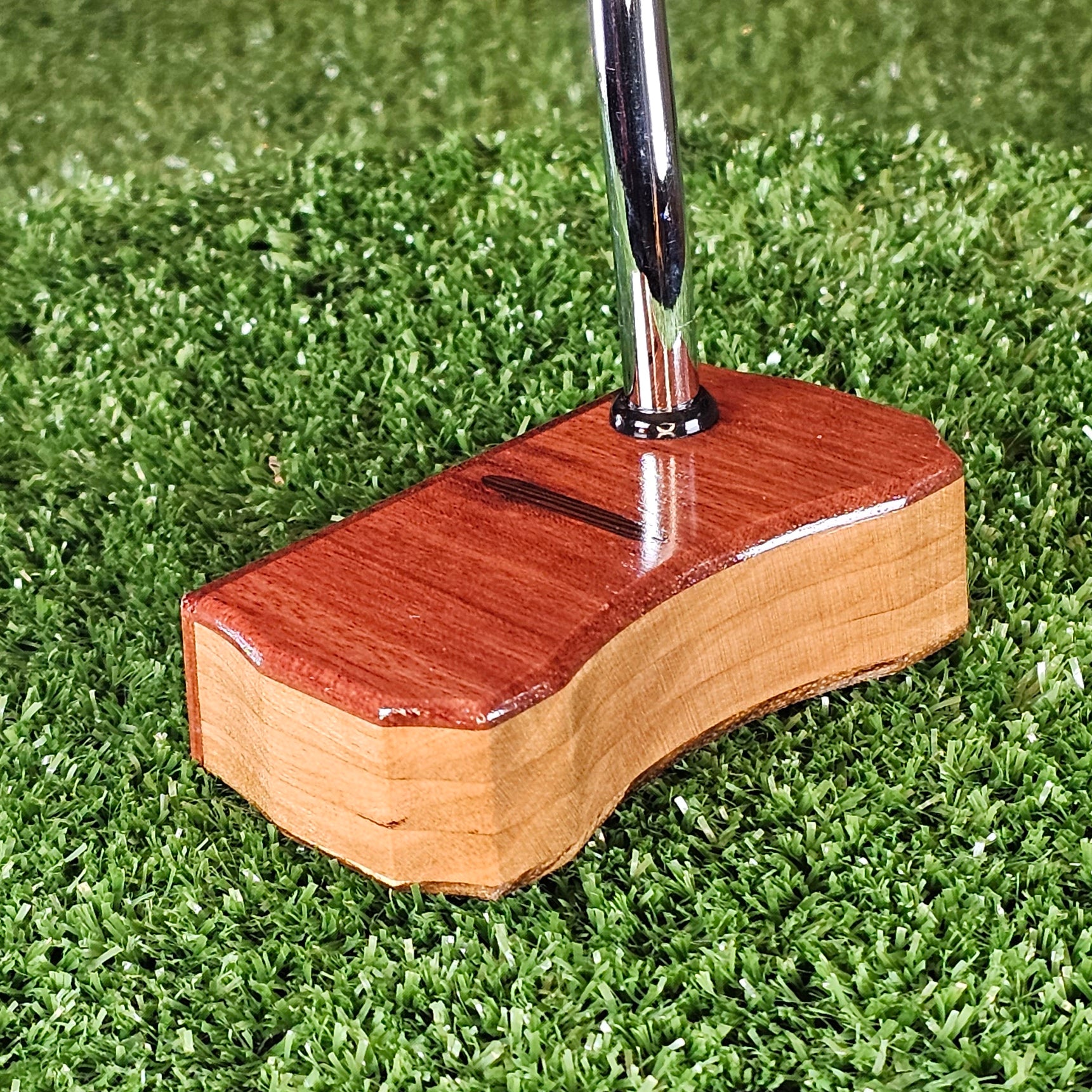 Tigerwood and Red Oak Blade wood putter LEFTY