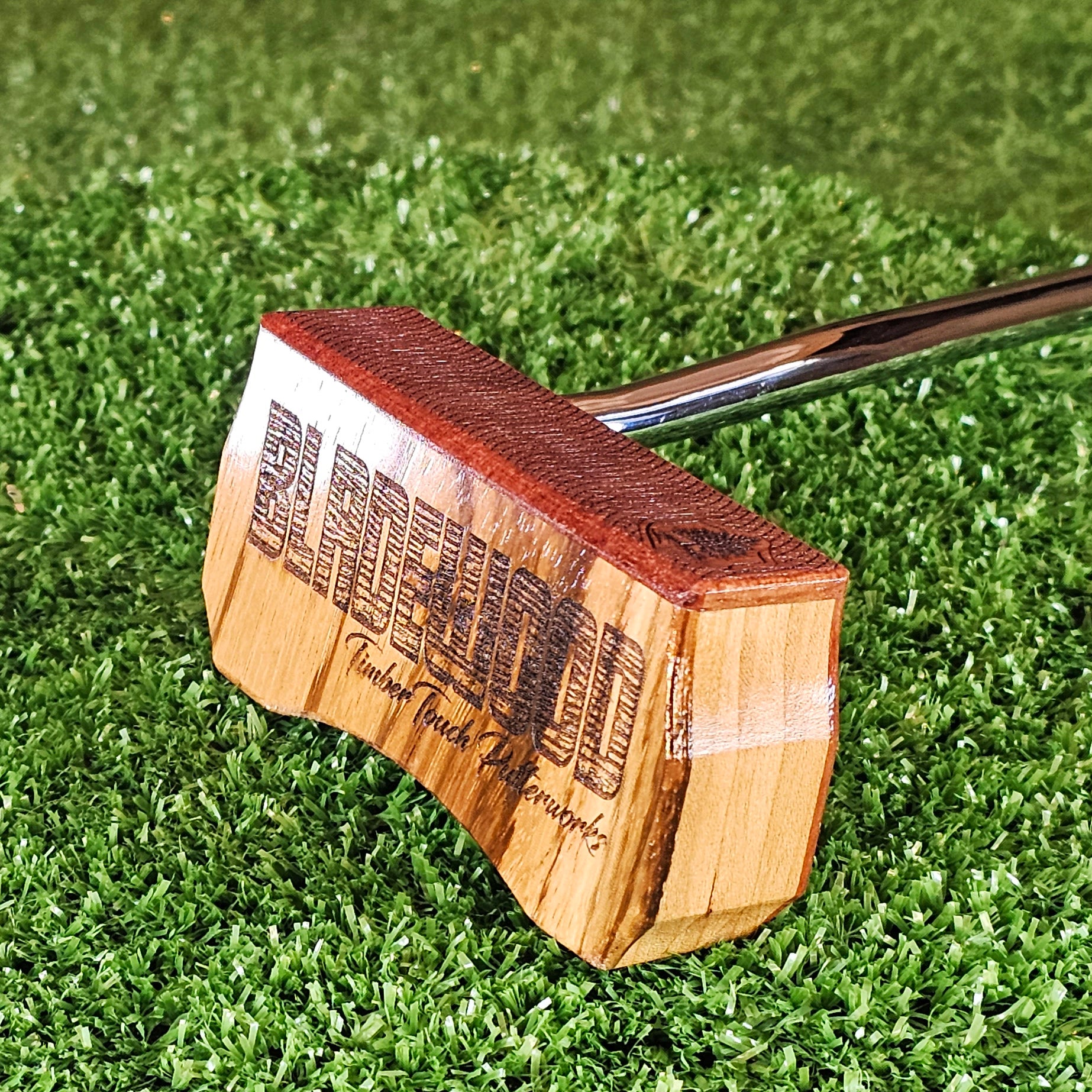 Tigerwood and Red Oak Blade wood putter LEFTY