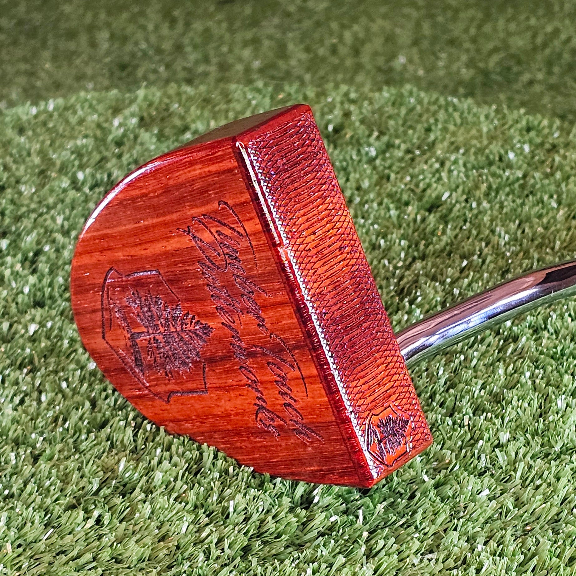 Exotic Padauk wood putter TimberTouch Putterworks Woodford style