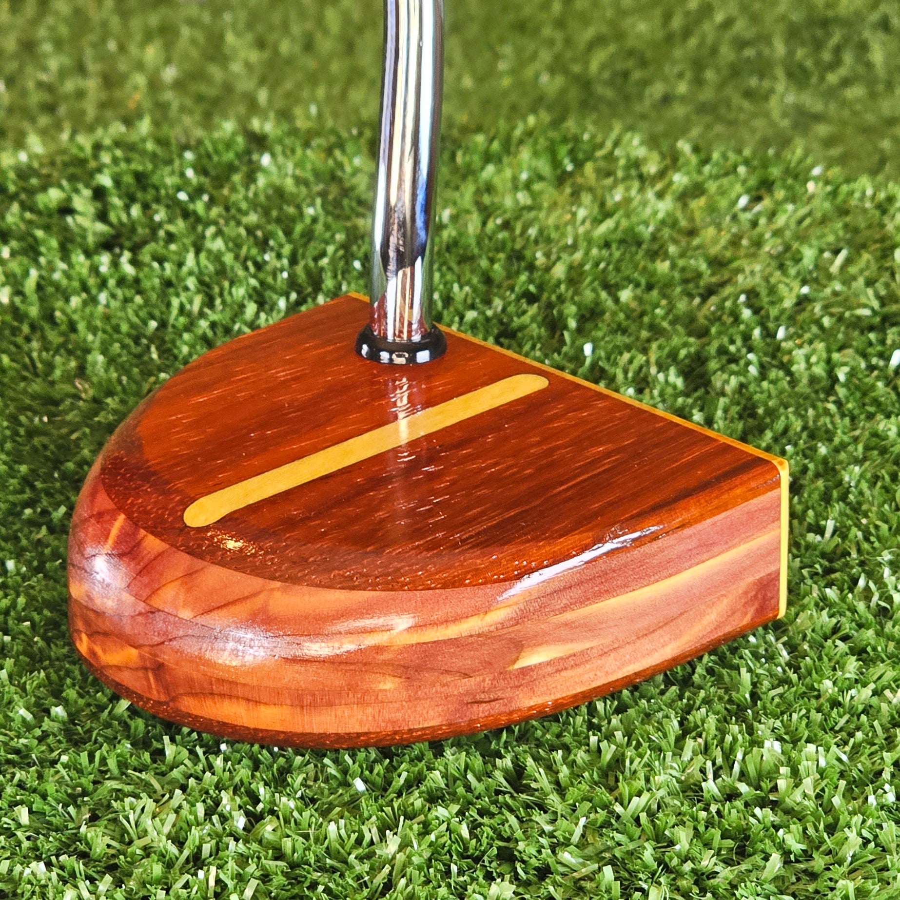 Sunfire wood putter with exotic Padauk and Yellowheart FATTY style