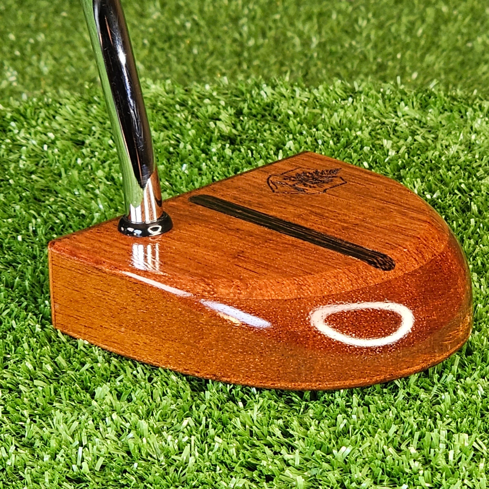 Mahogany wood putter with exotic Wenge inlay and Padauk face plate FATTY style