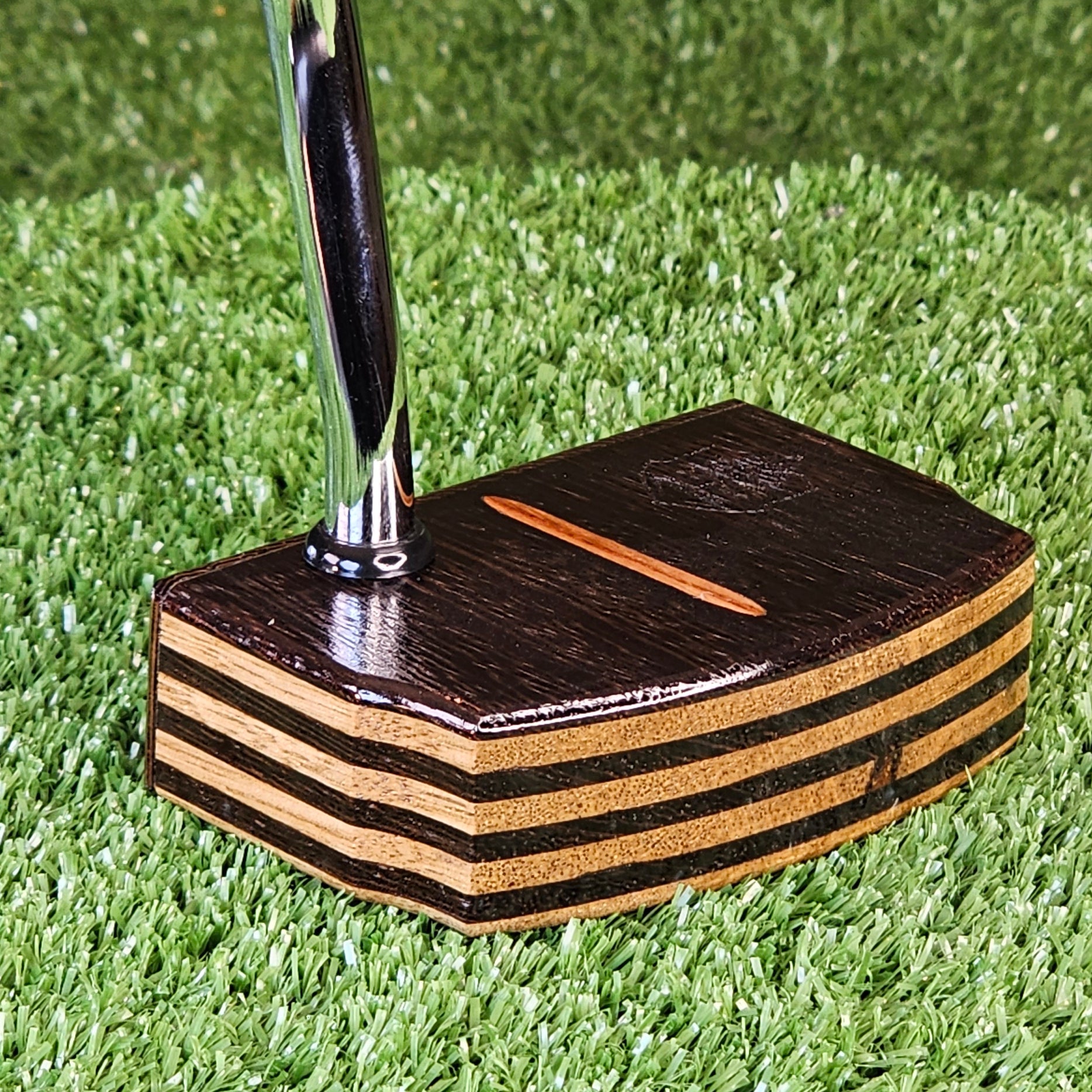 Wenge exotic wood putter with Limba wood layers