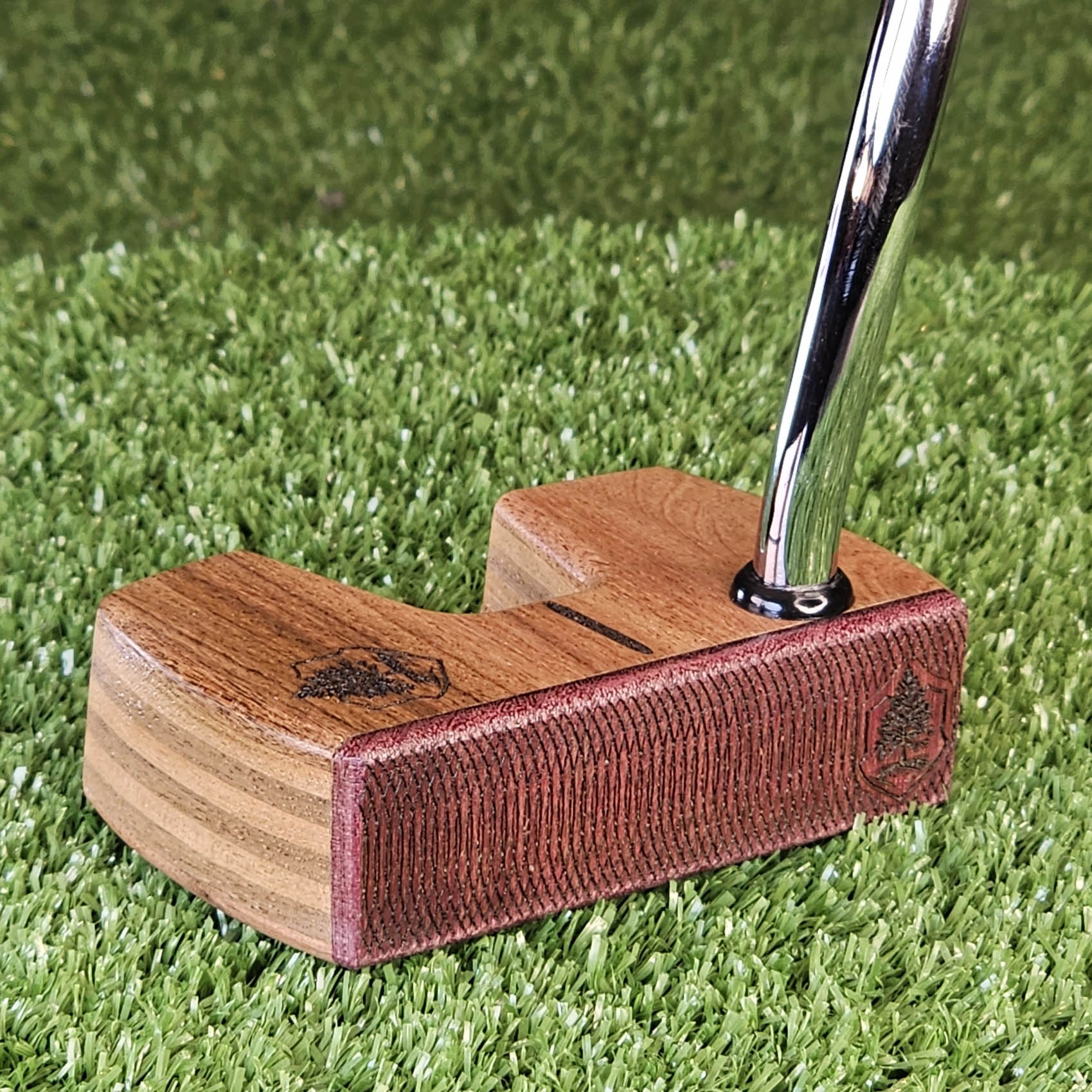 Walnut and Red Oak Putter with Purpleheart exotic wood face