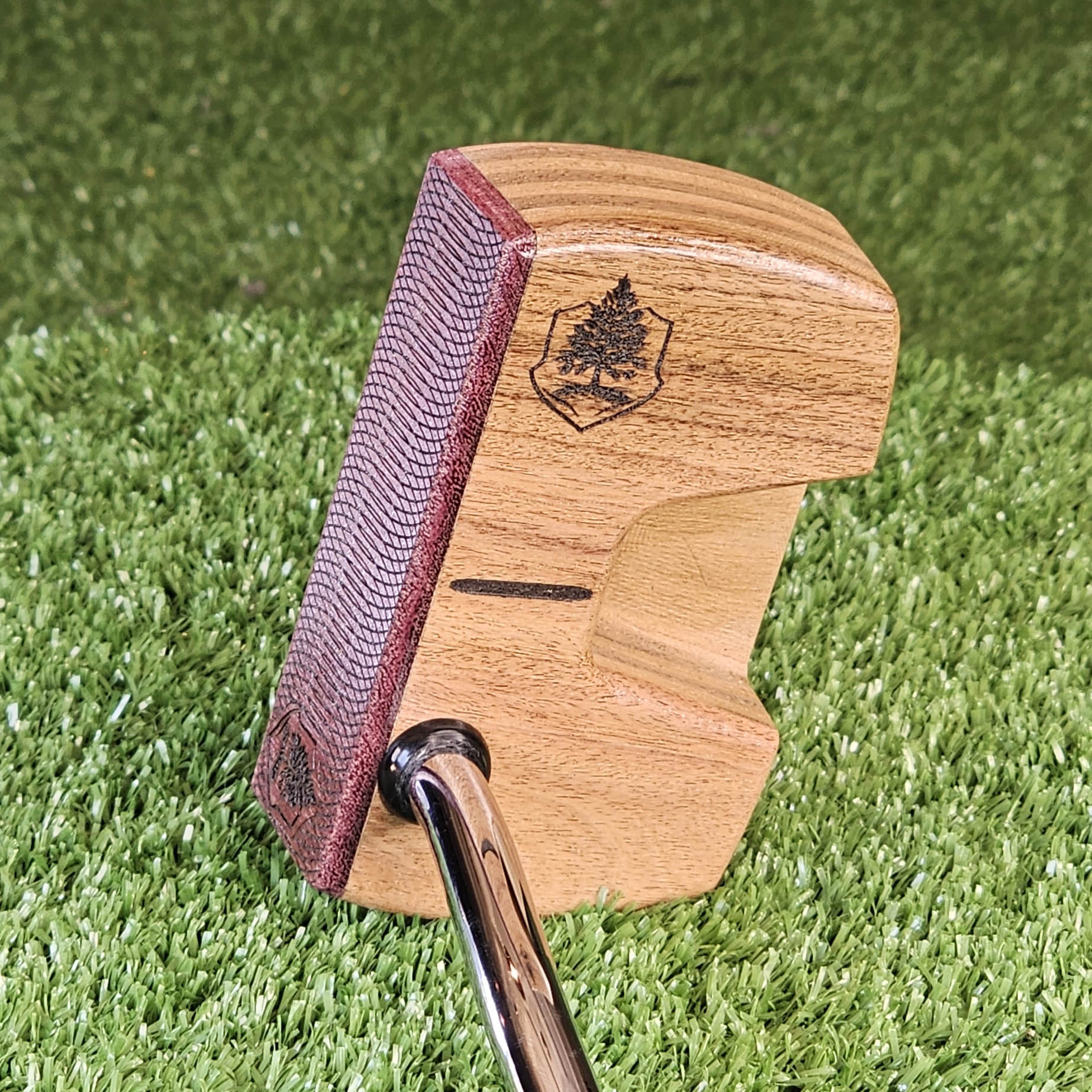 Walnut and Red Oak Putter with Purpleheart exotic wood face