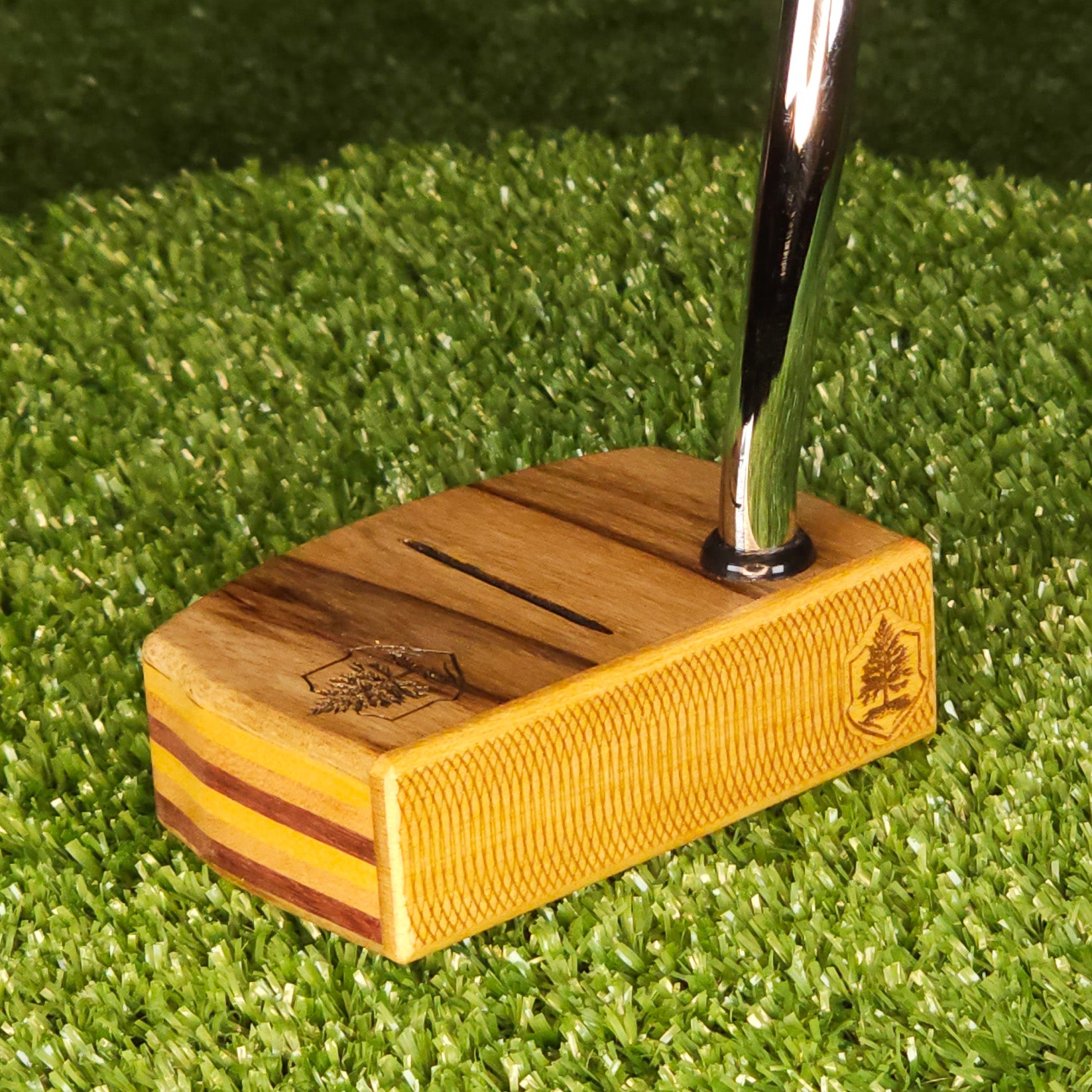 Black Limba and Yellowheart Exotic Wood Golf Putter