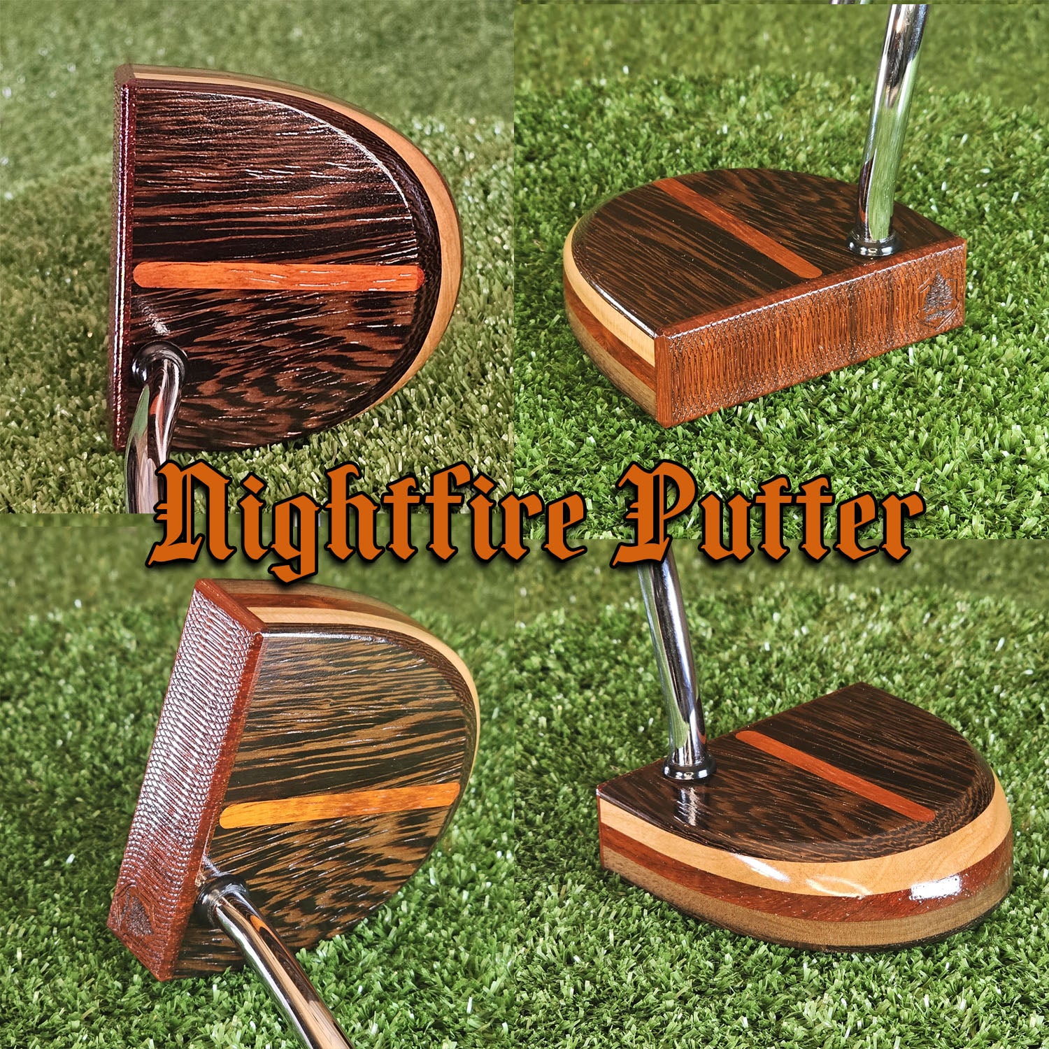 Nightfire wood putter with exotic Wenge and Padauk FATTY style