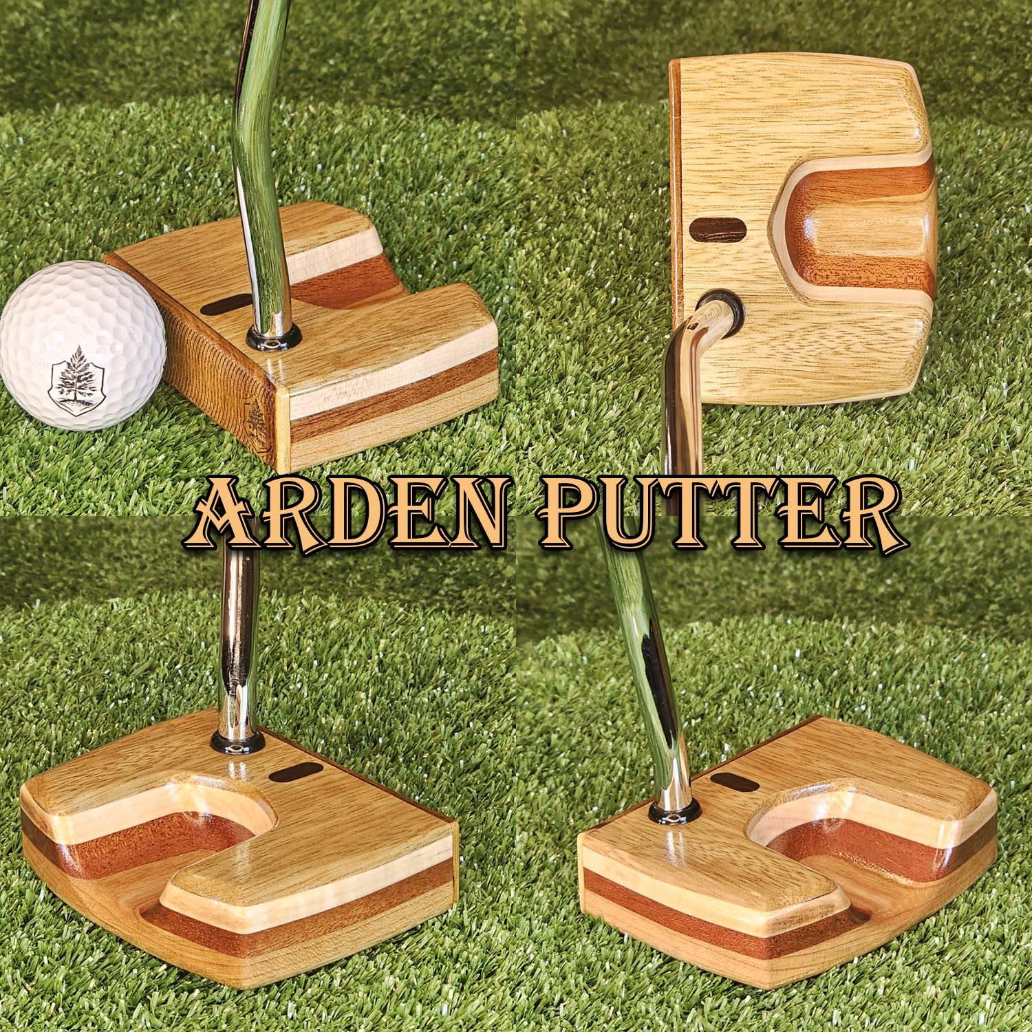 Arden style White LImba exotic wood Woodrich Regal Putter