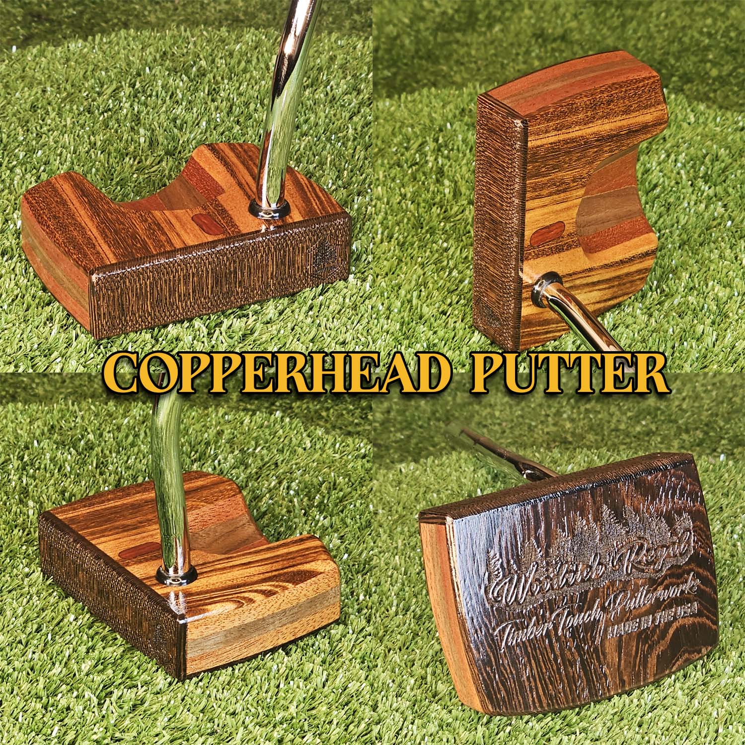 Copperhead style Rosewood exotic wood Woodrich Regal Putter