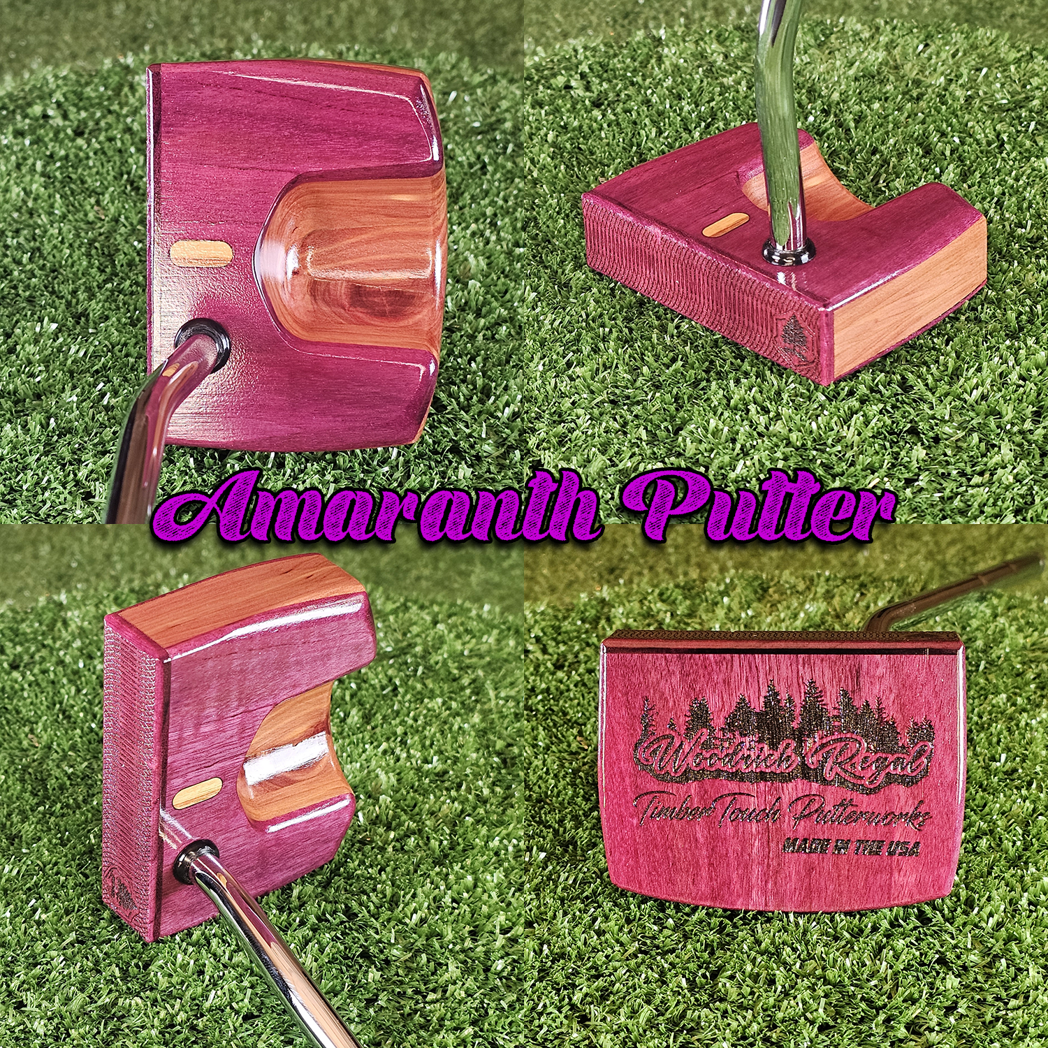 Amaranth style Purpleheart exotic wood Woodrich Regal Putter
