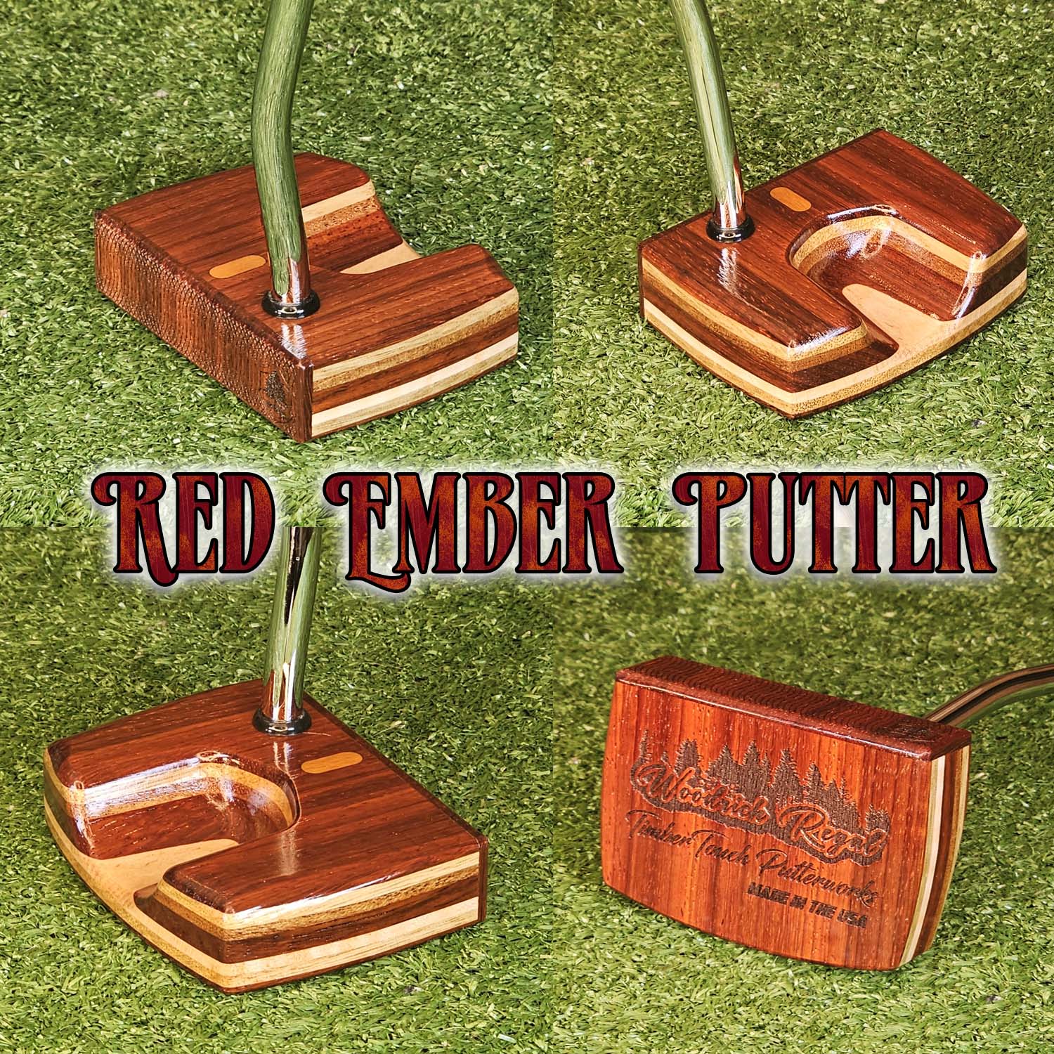 Red Ember style Padauk exotic wood Woodrich Regal Putter