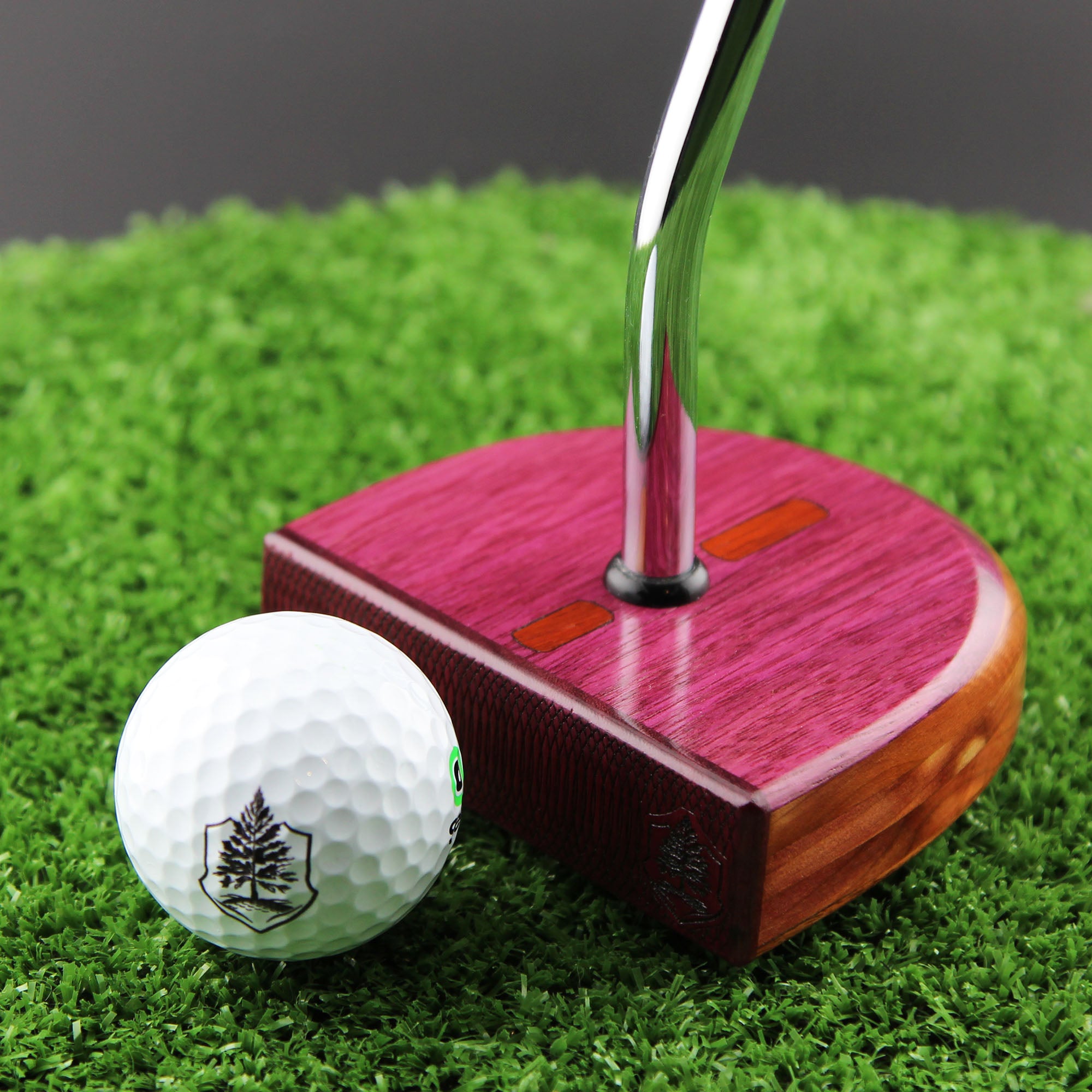 Exotic Purpleheart and Red Cedar Wood Zero Torque Center Shaft putter