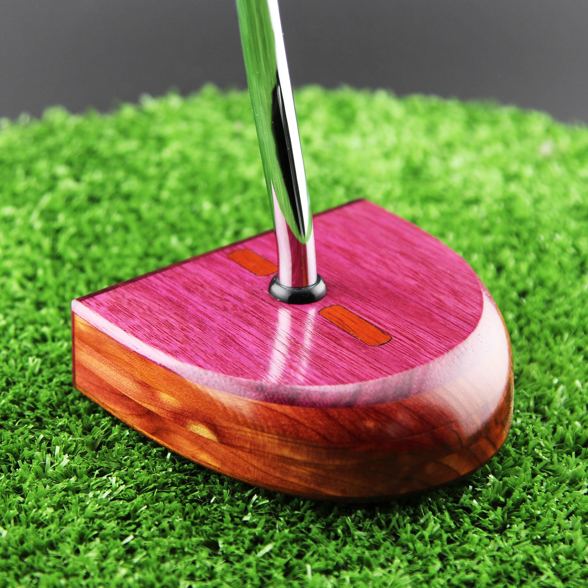 Exotic Purpleheart and Red Cedar Wood Zero Torque Center Shaft putter