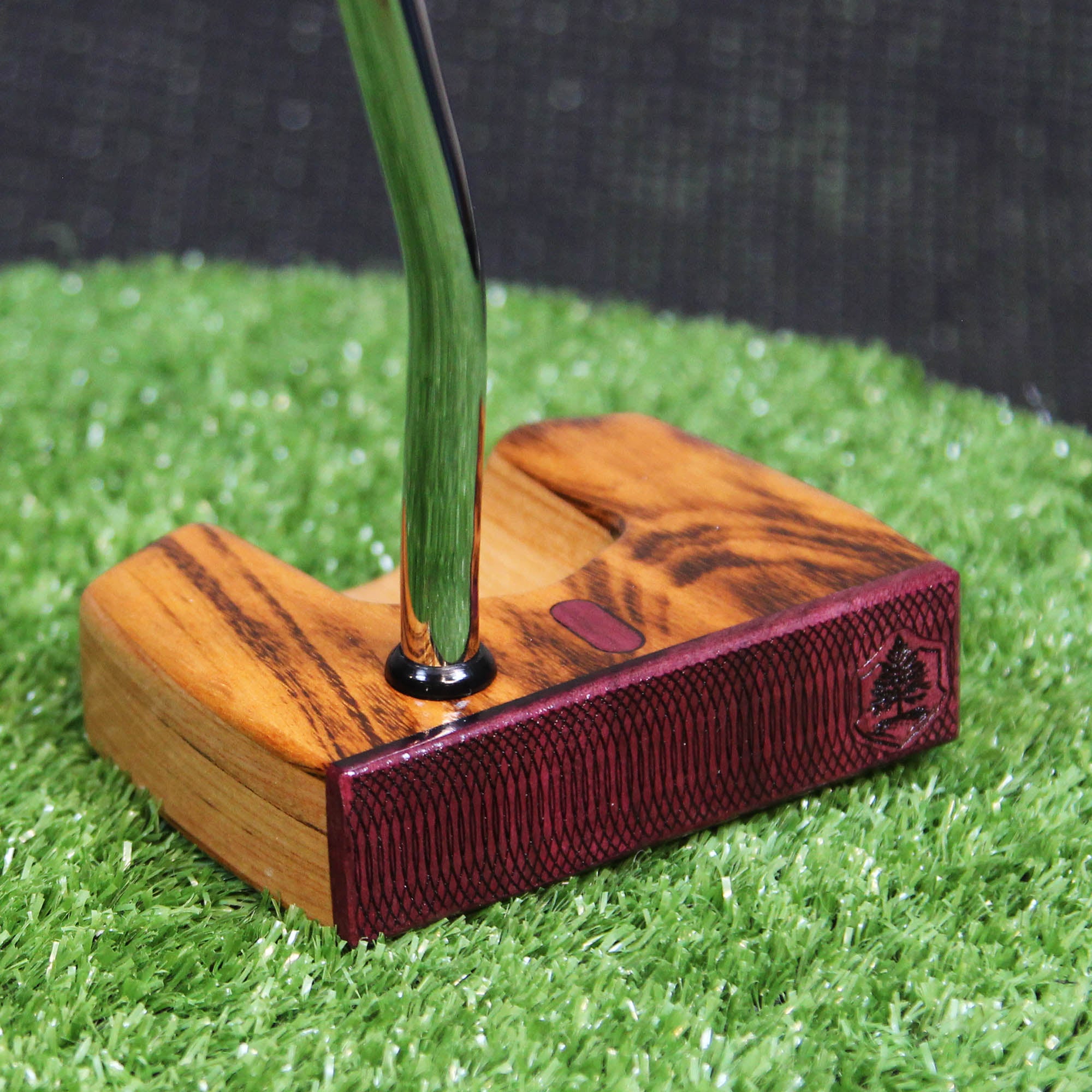 Tigerwood LEFTY putter with Purpleheart inlay exotic wood putter