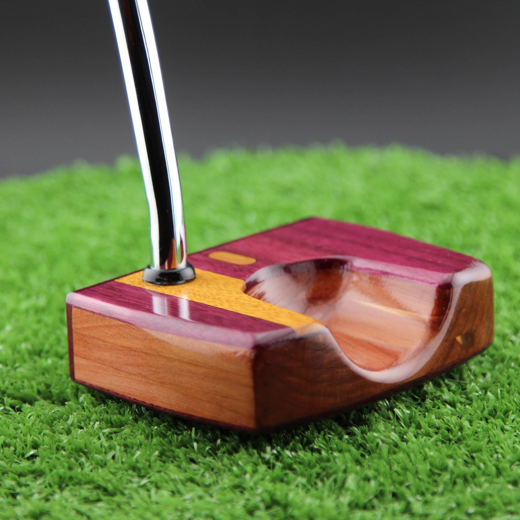 Amaranth style HEEL STRIPE Purpleheart exotic wood Woodrich Regal Putter