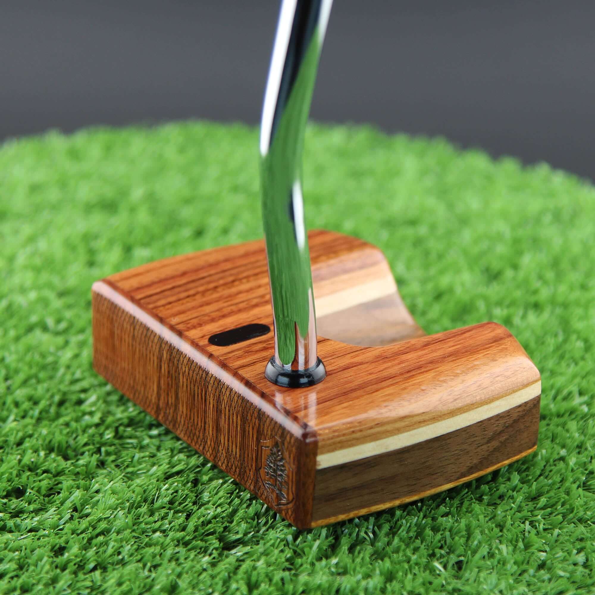 Rosewood Exotic Wood Putter with walnut and Canarywood base